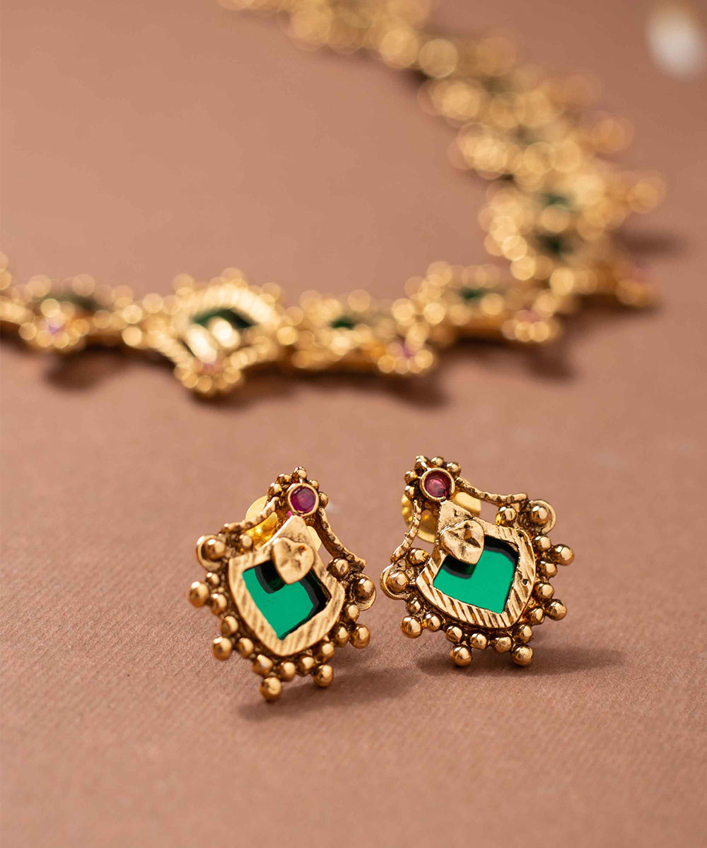 Necklace Emerald Bloom Set