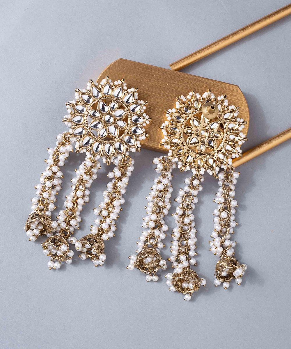 Earrings Kundan Pearl Tassel