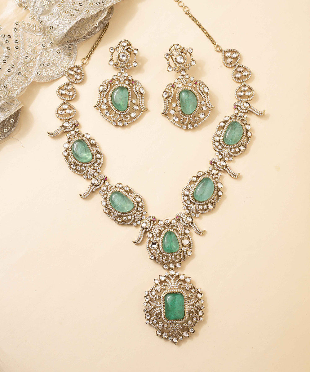 Necklace American Diamond Emerald