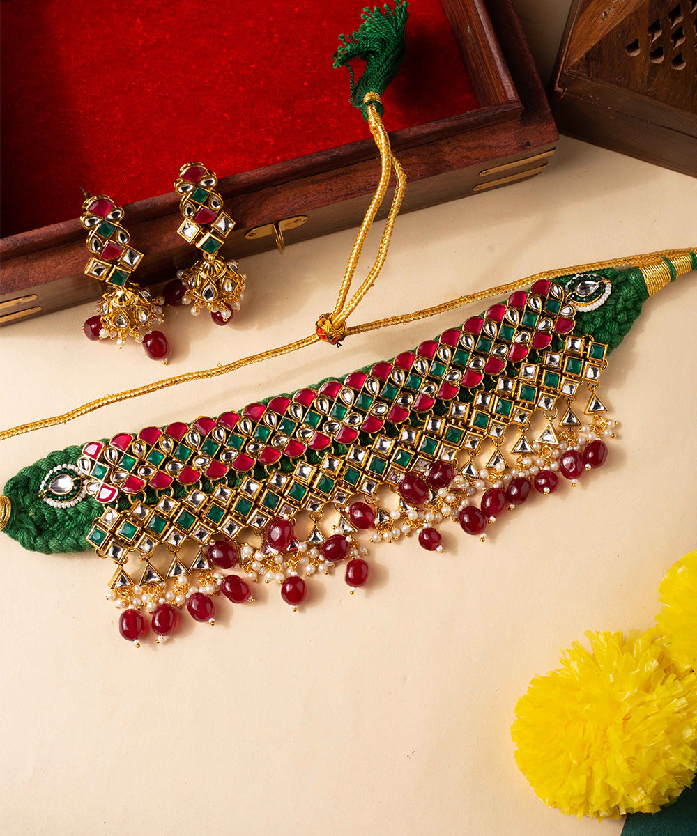 Choker Kundan Ruby Beaded
