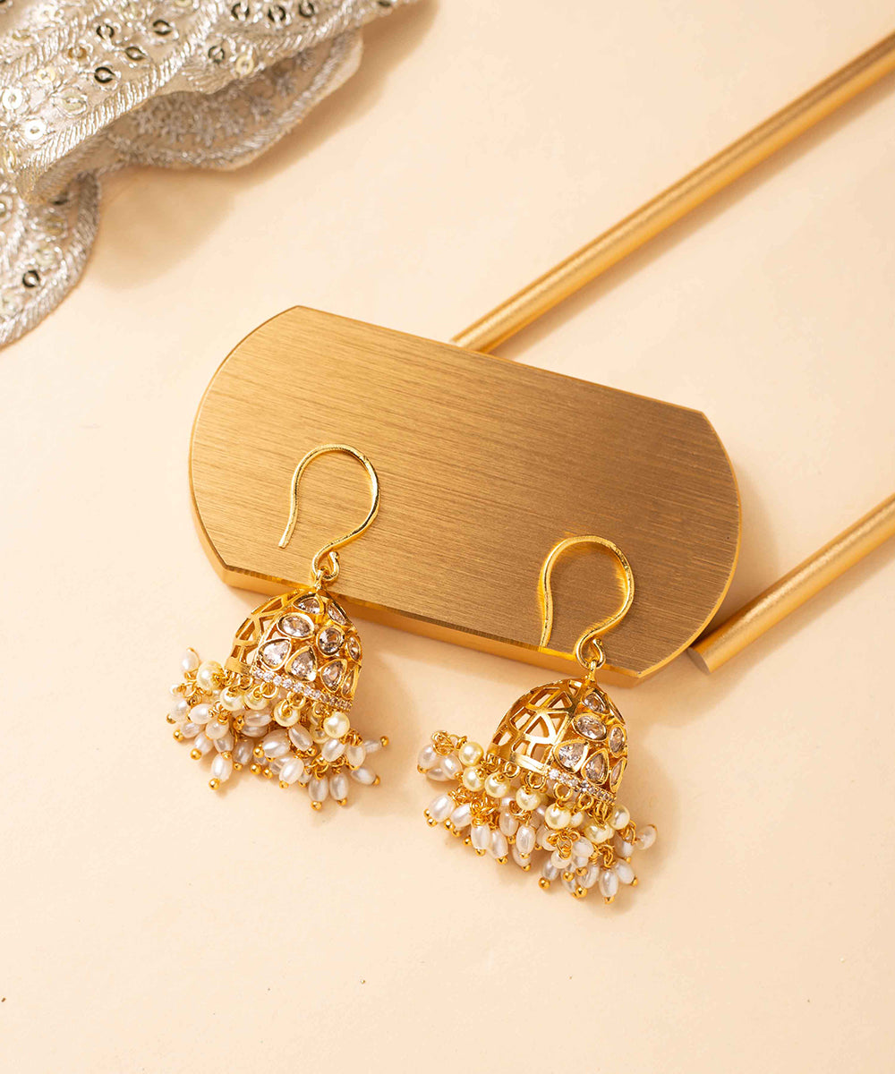 Jhumkas Pearl Cascade Work