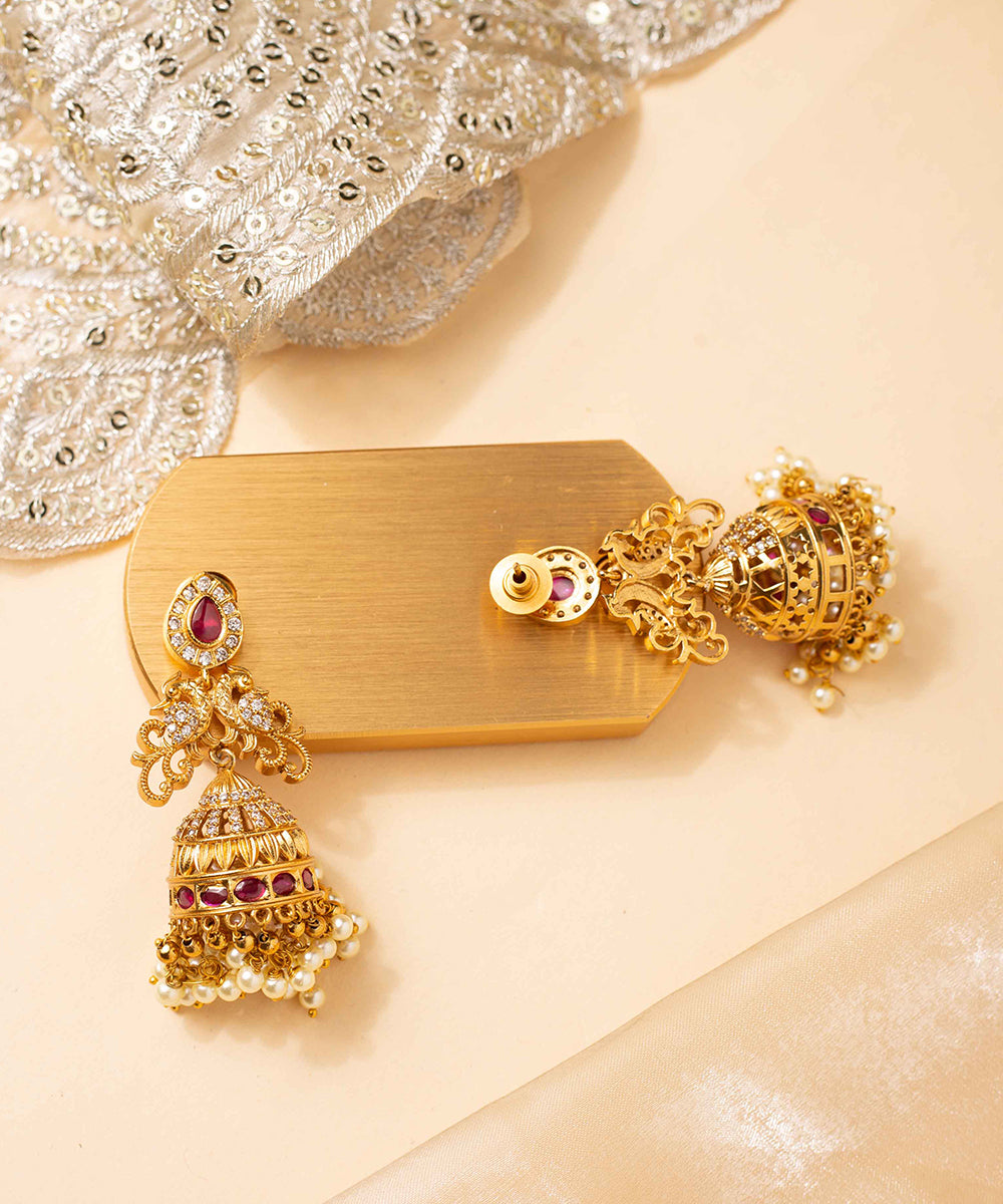 Jhumkas Royal Peacock Gold