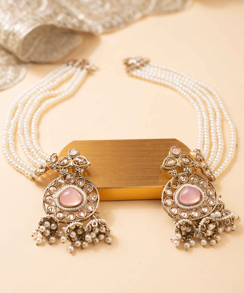 Earrings Diamond Pink Pearl