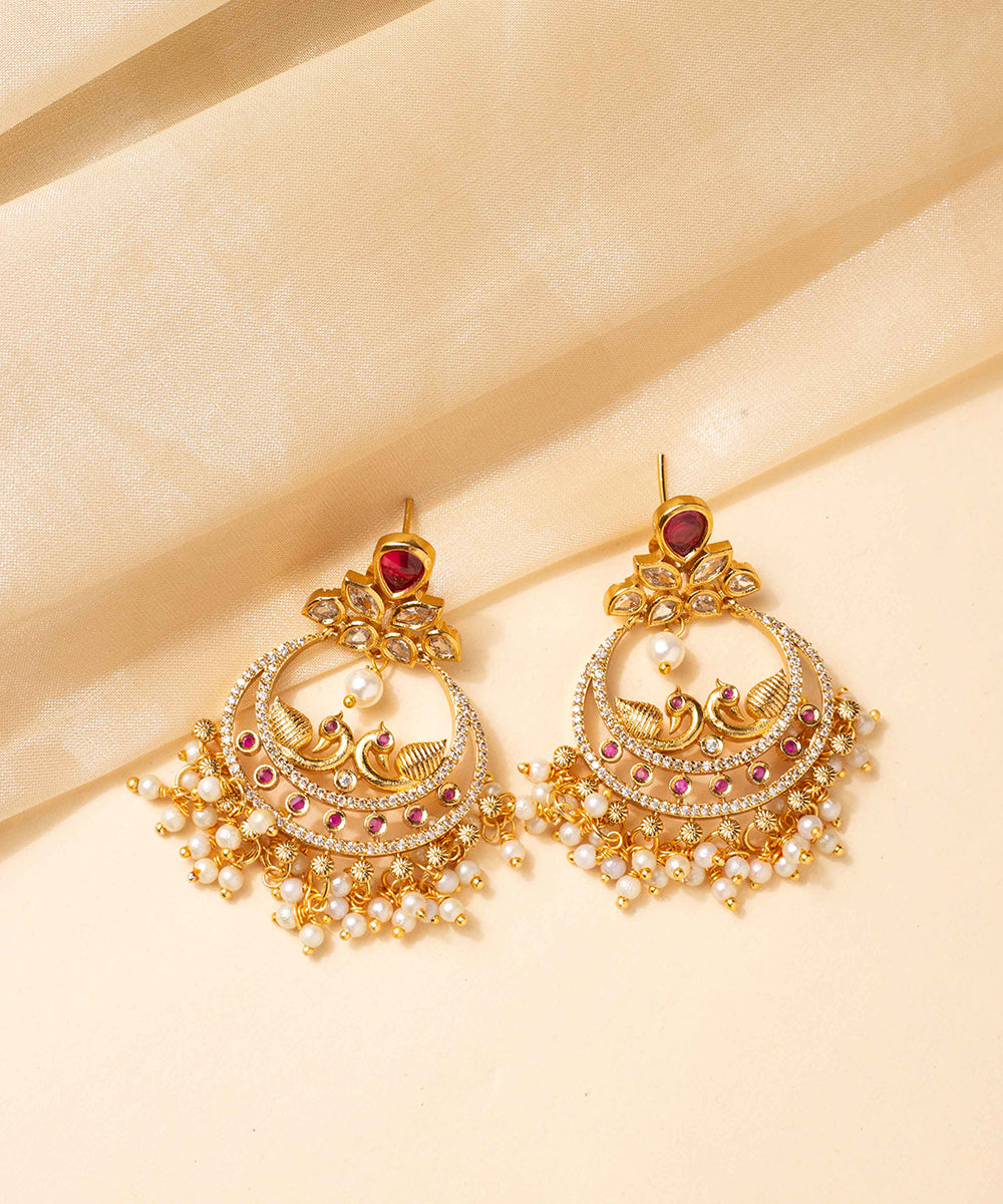 Earrings Regal Peacock Chandbali