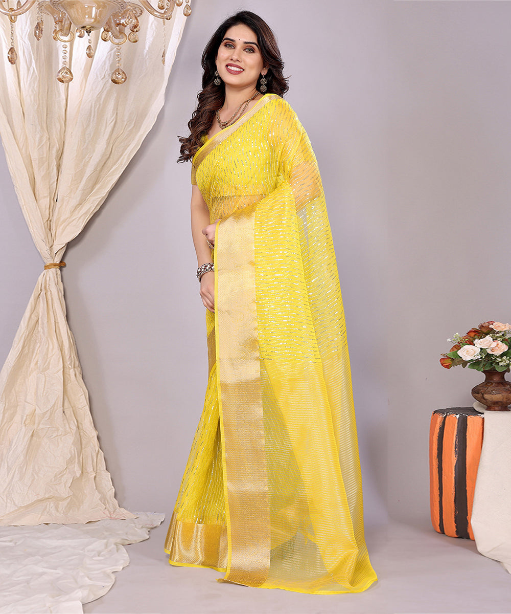 Saree Yellow Banarasi Art Silk