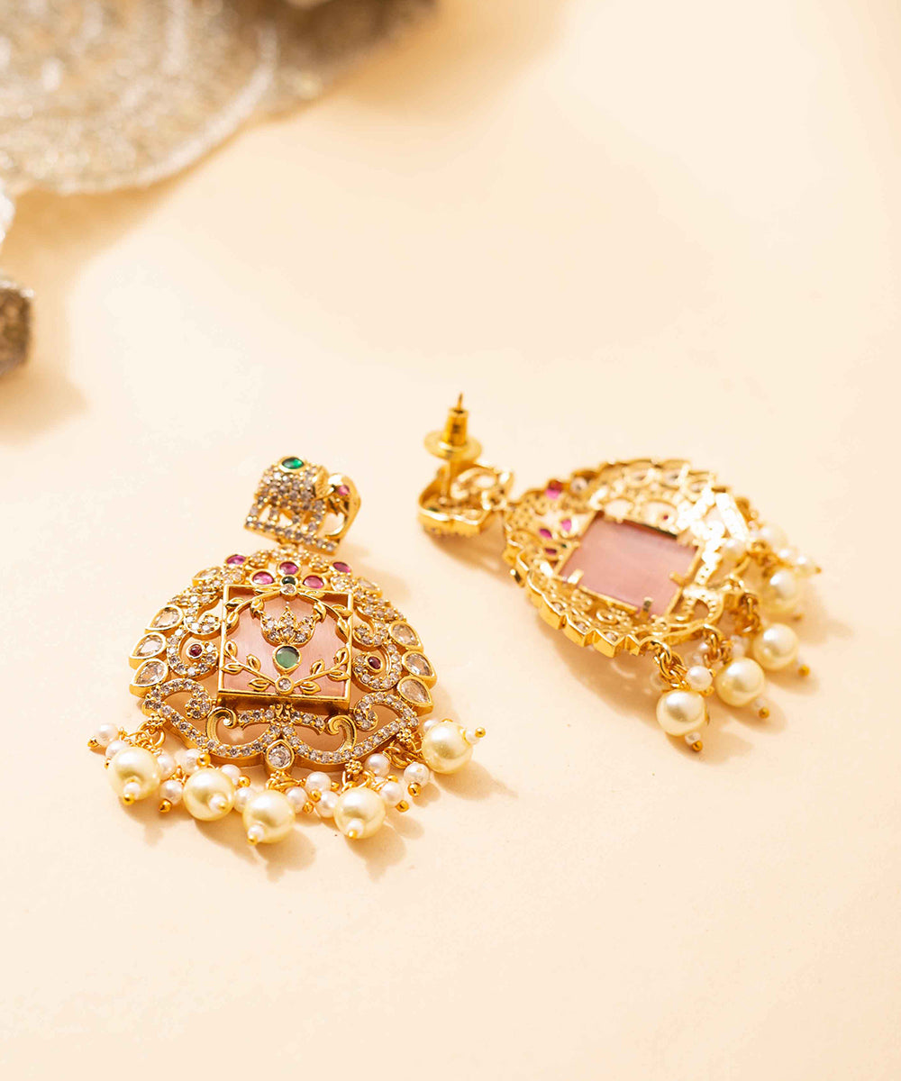 Earrings Diamond Pearl Danglers