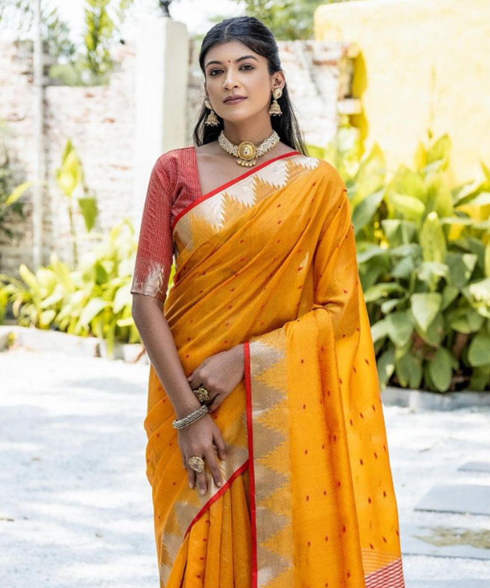 Saree Sunlit Yellow Cotton Silk