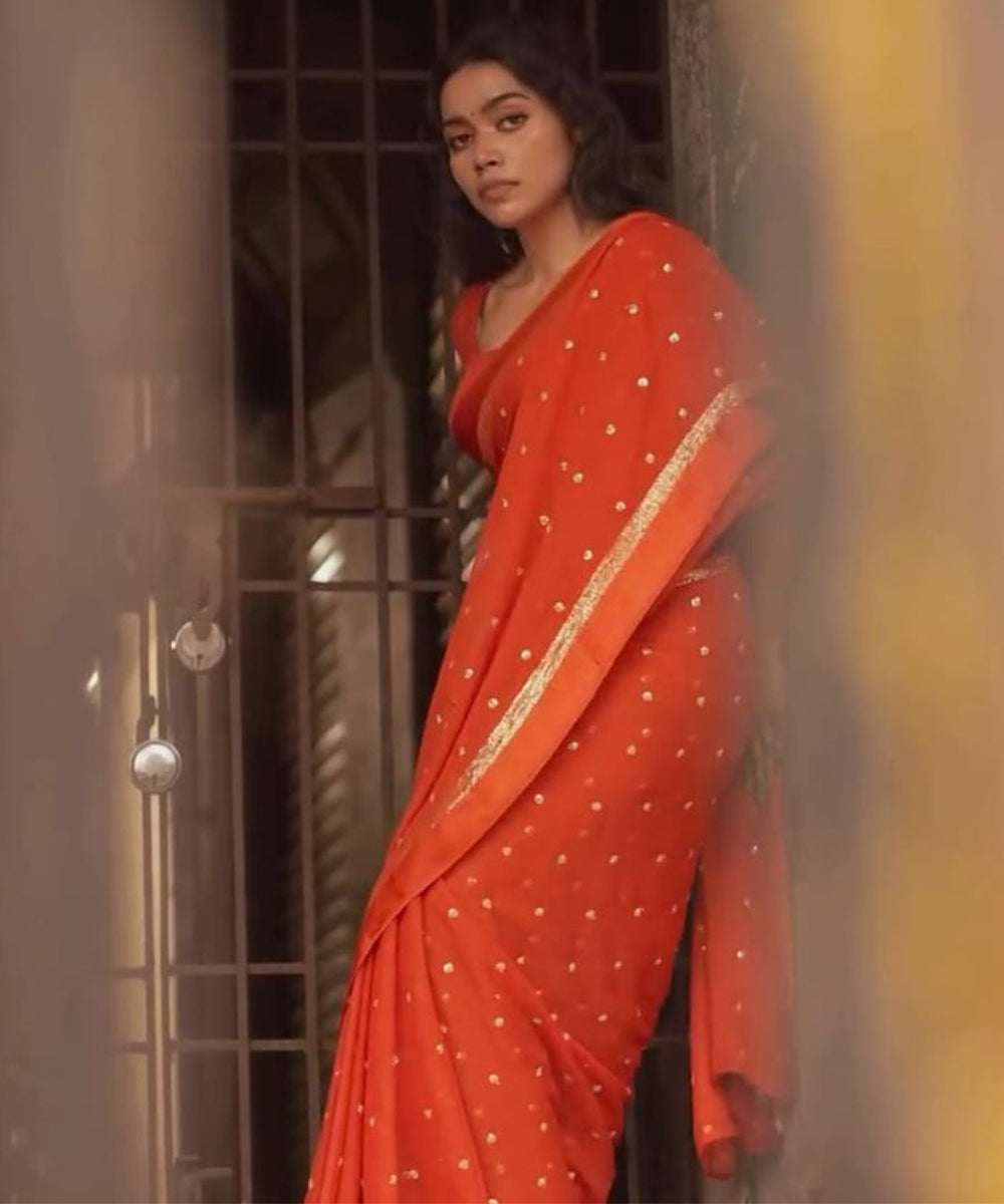 Saree Elegant Orange Georgette