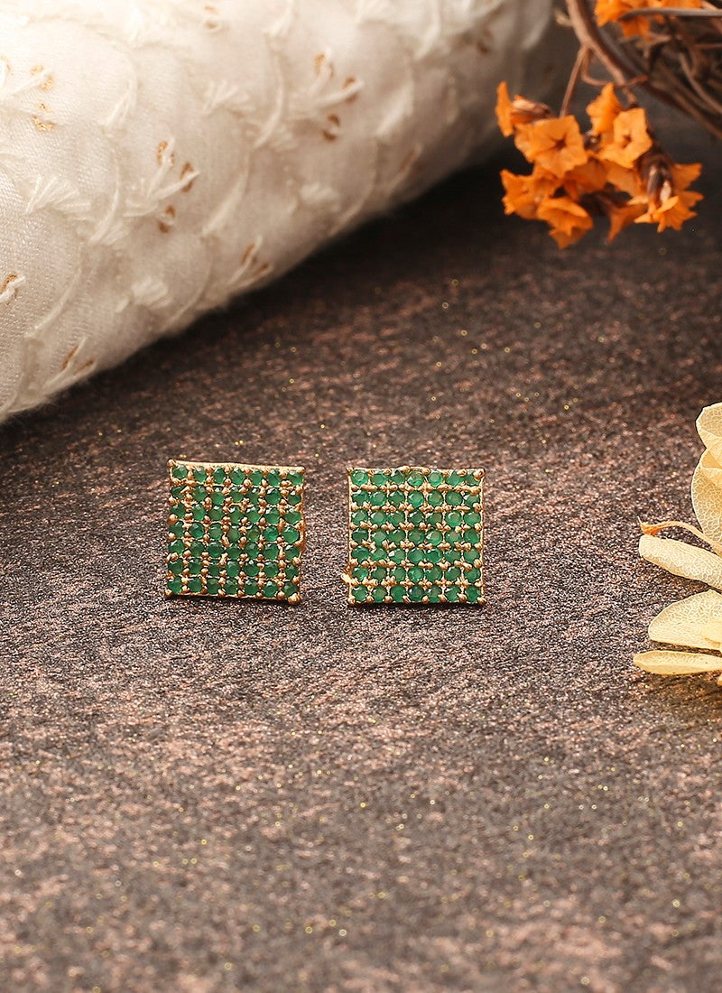 Green American Diamond Earrings