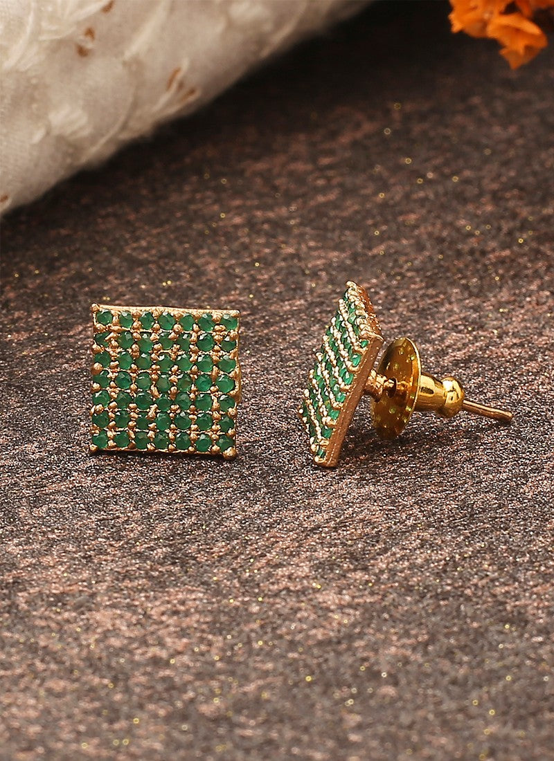 Green American Diamond Earrings