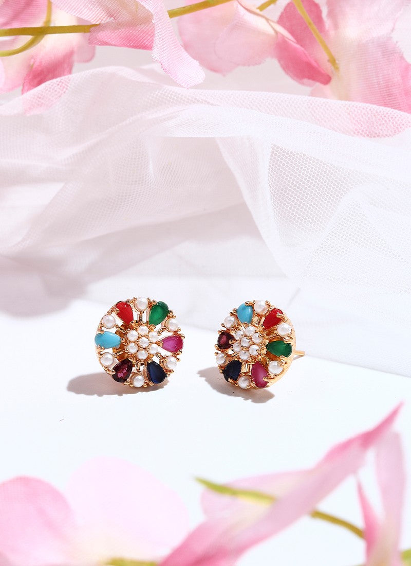 Multicolour Kundan Earrings