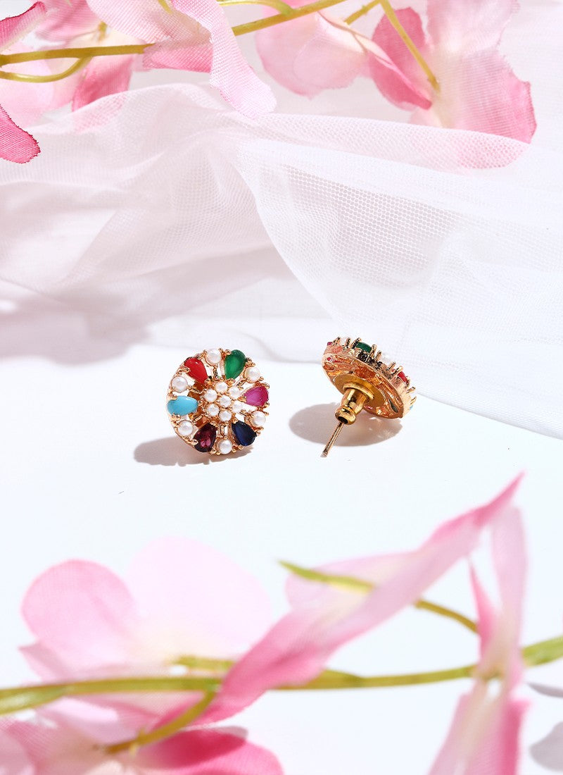Multicolour Kundan Earrings
