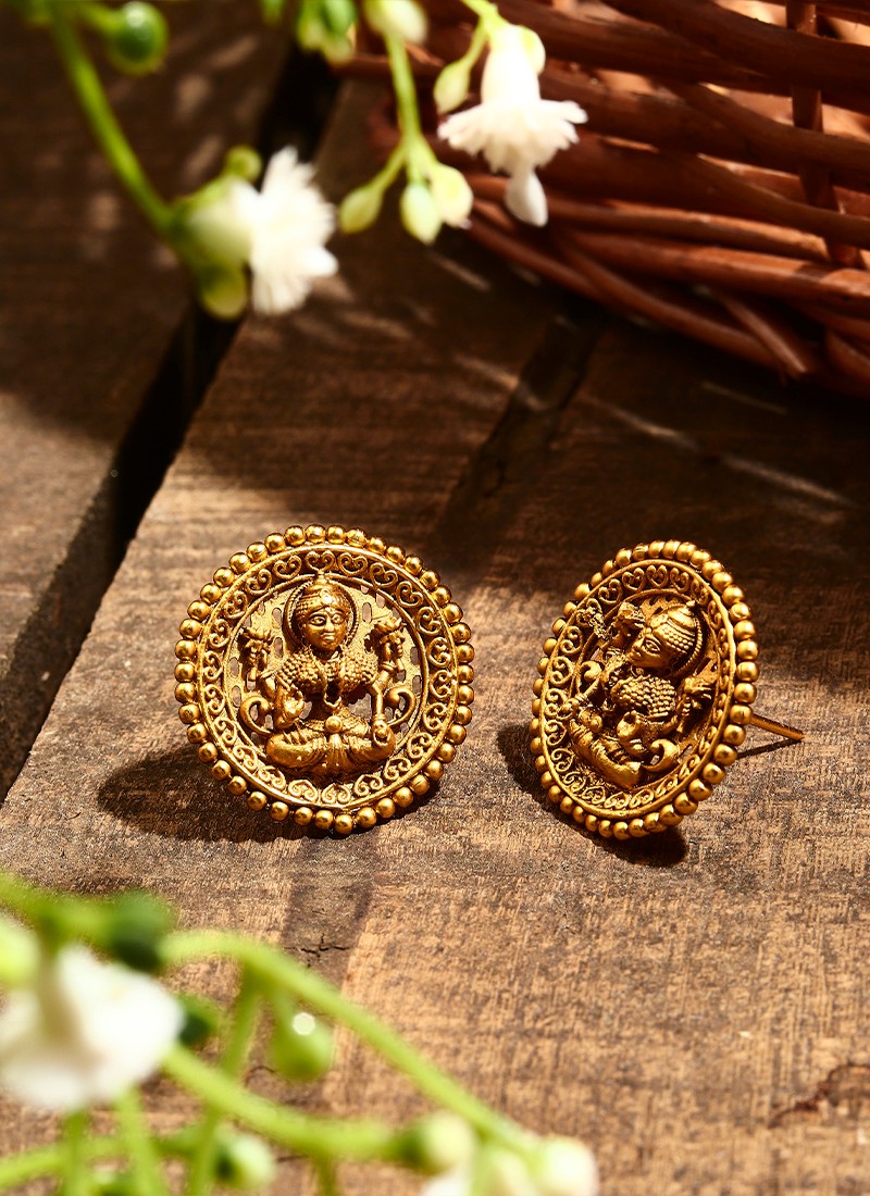 Gold Plated Motif Earrings