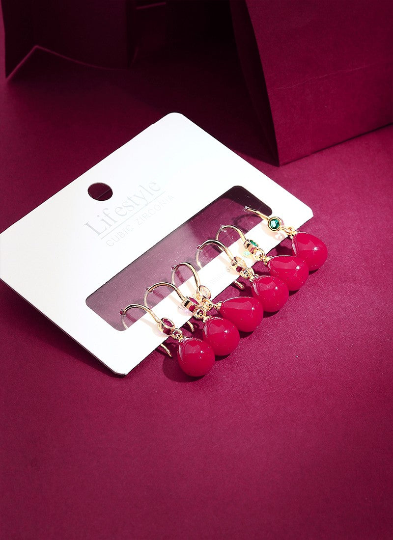 3 Set of Red Earrings