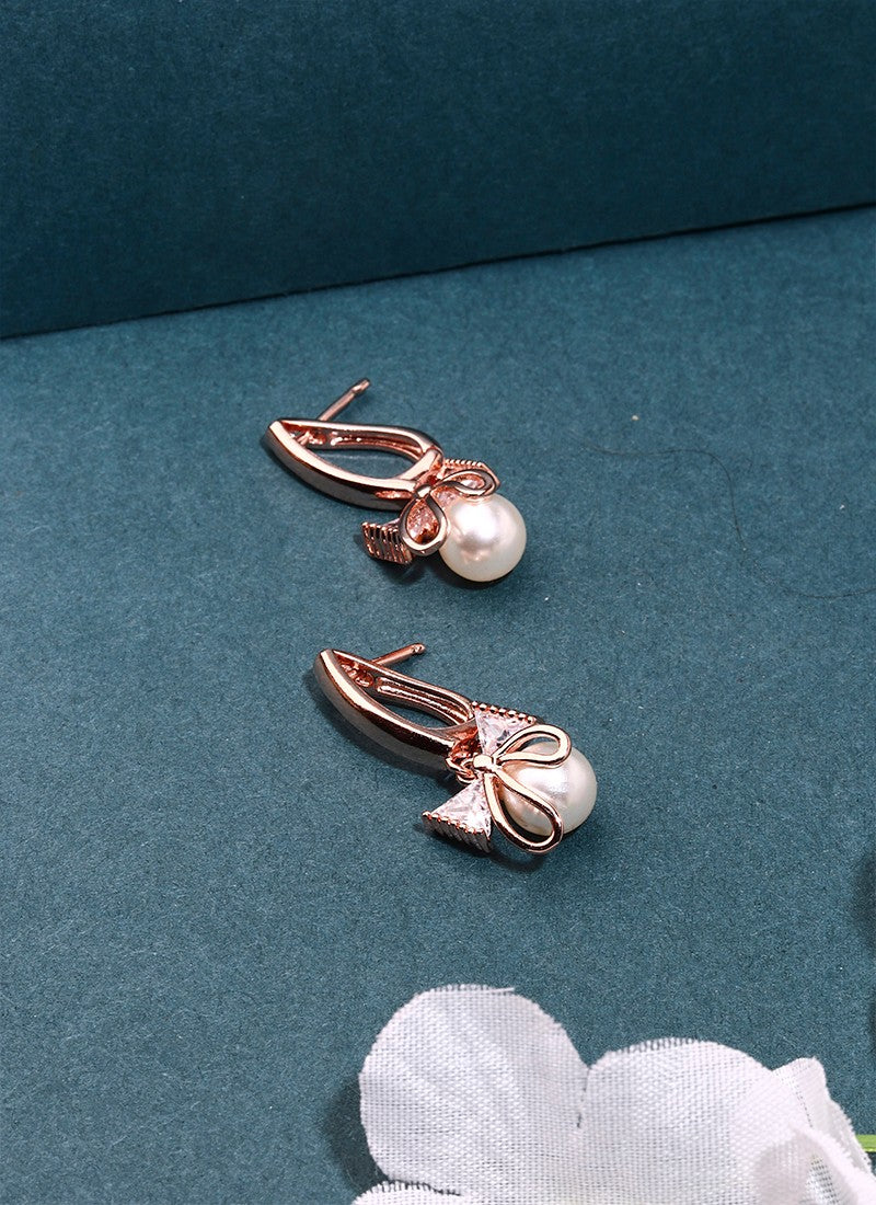 Rose Gold American Diamond Earrings