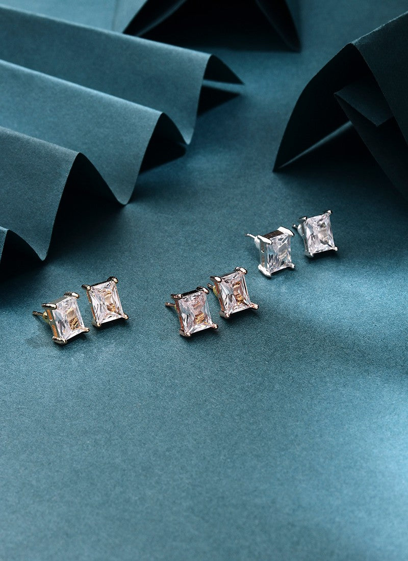 3 Set of Square Shaped Earrings