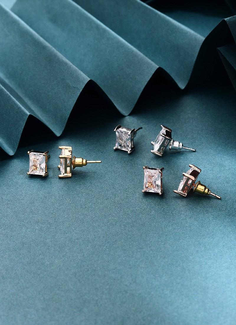 3 Set of Square Shaped Earrings