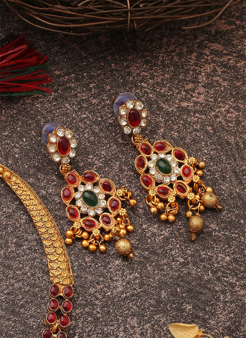 Multicolour Round Shaped Necklace Set