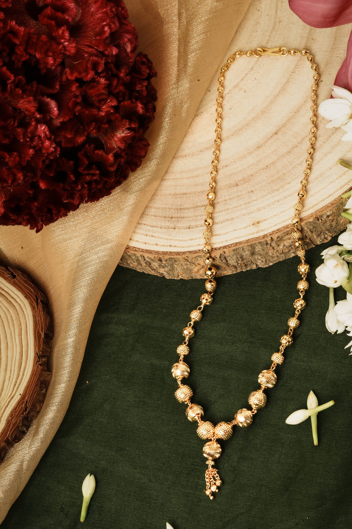Gold-Plated Necklace with Golden Work