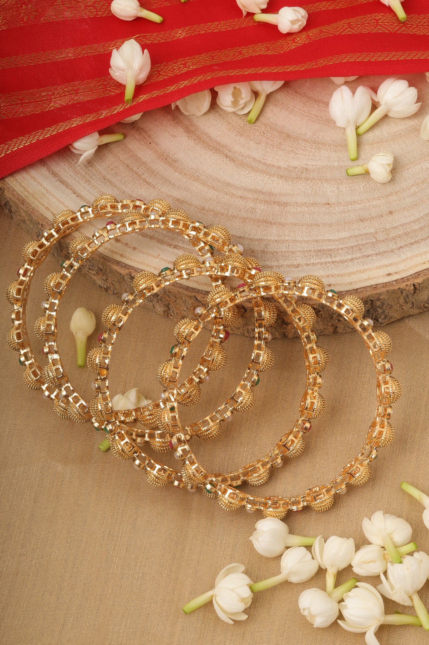 Yellow Gold Plated Bangles Set of 4