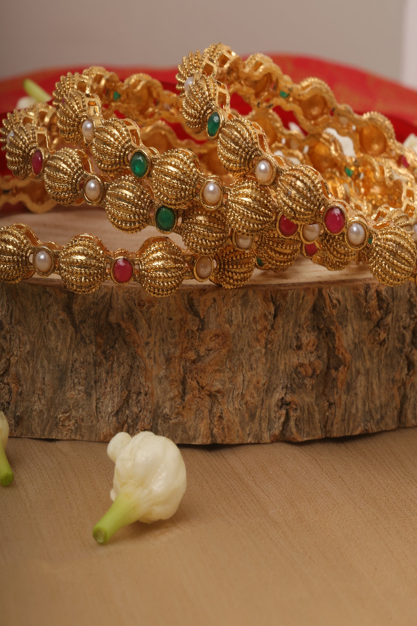 Yellow Gold Plated Bangles Set of 4