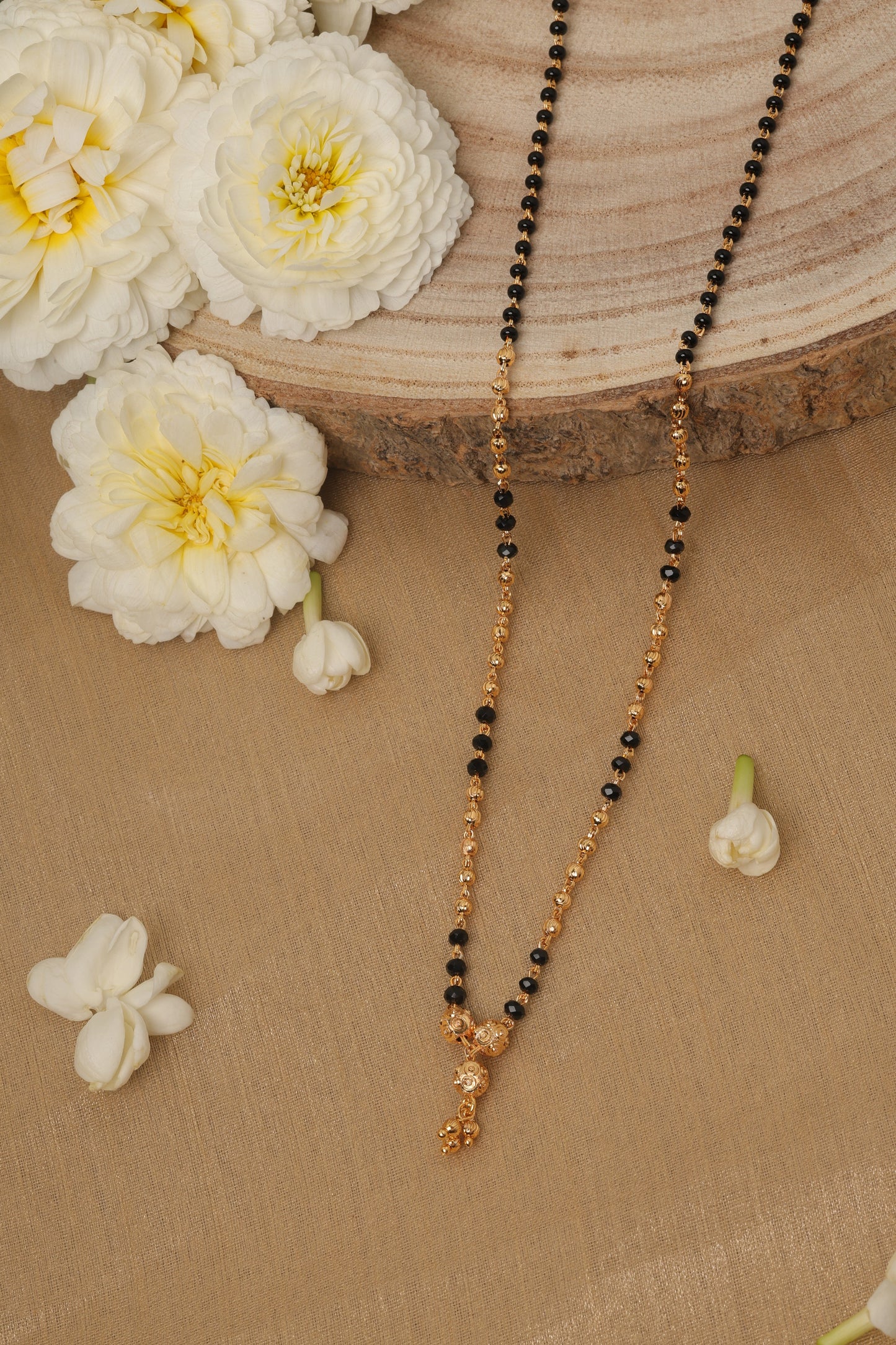 Black and Yellow Gold Plated Mangalsutra