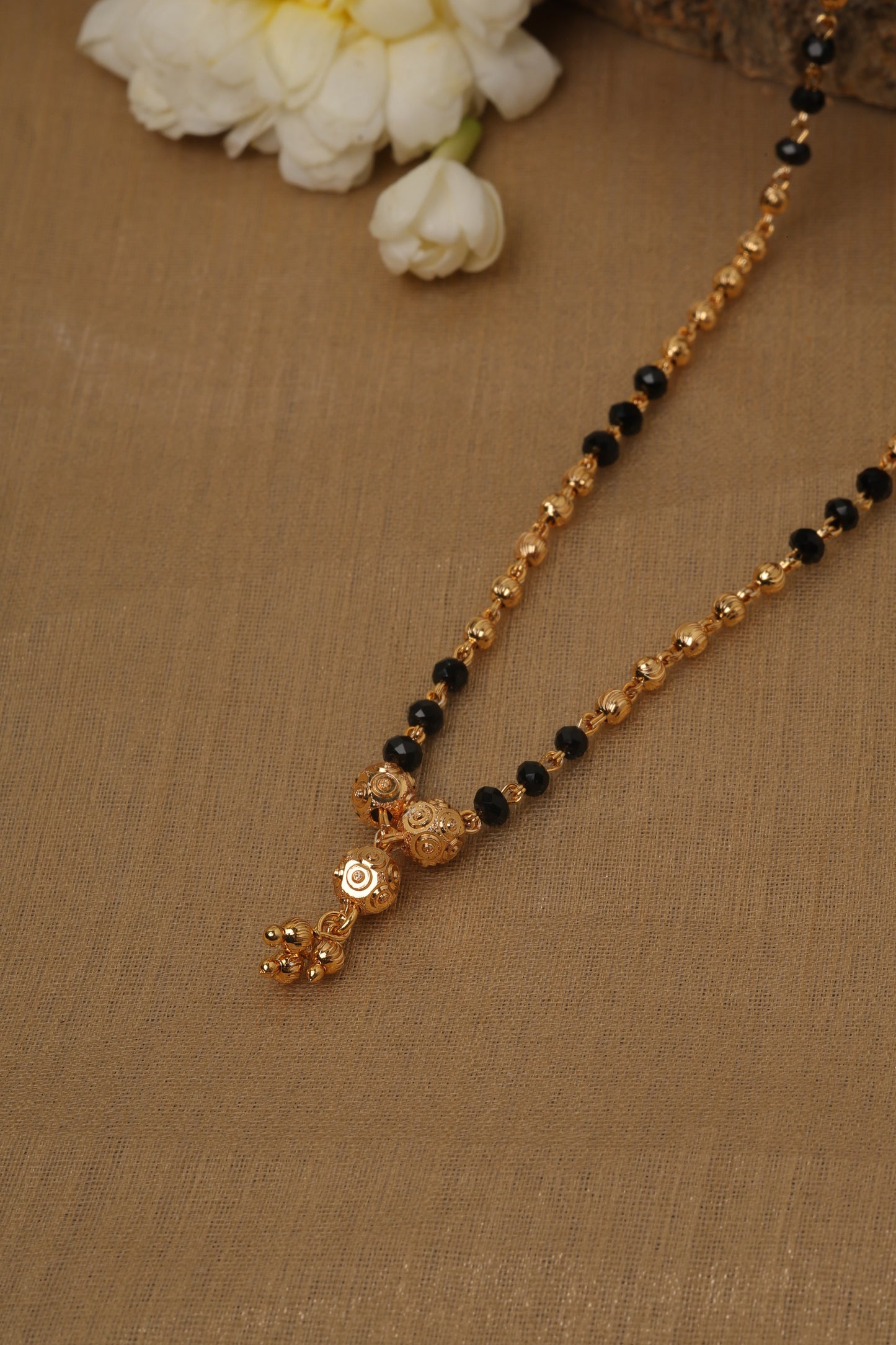Black and Yellow Gold Plated Mangalsutra