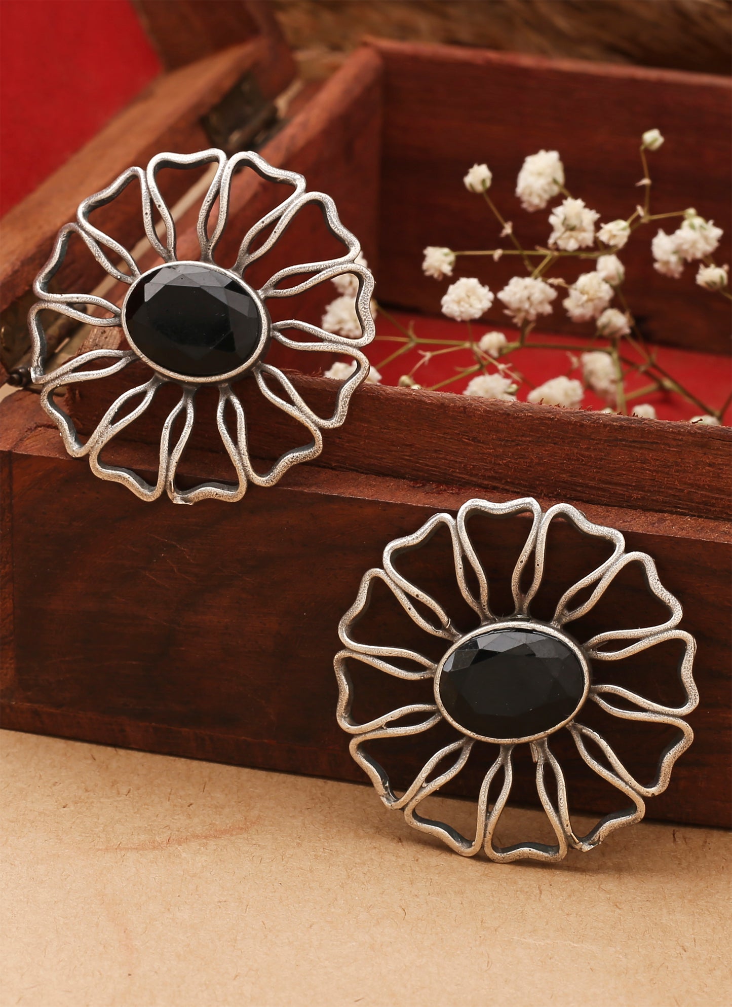 Black Stone Earrings