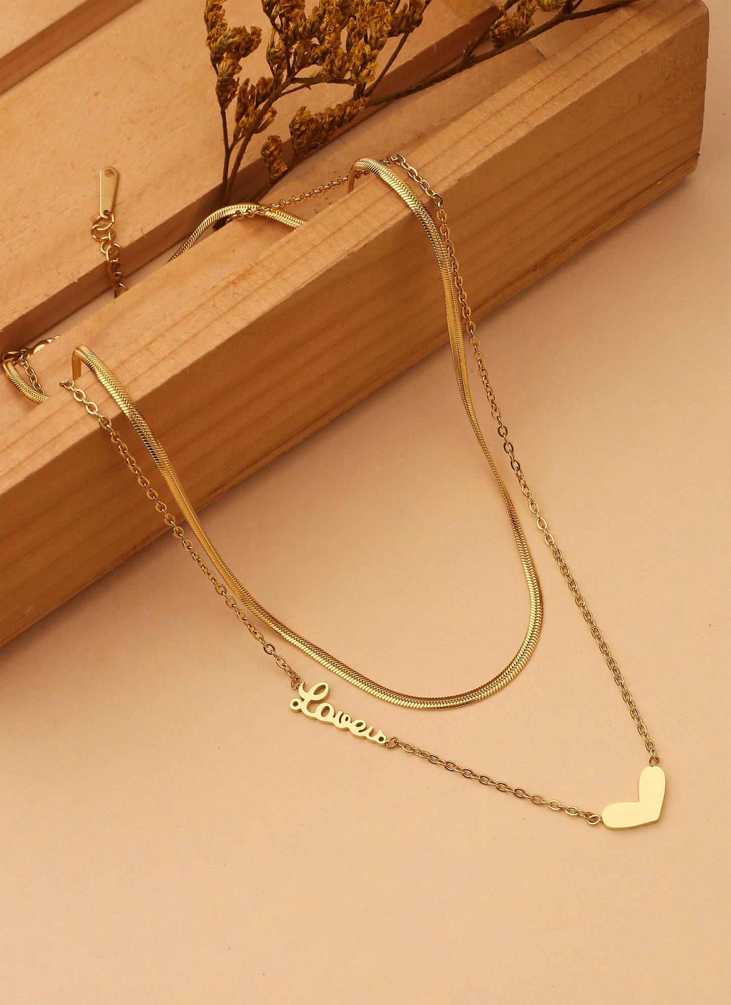 Gold Plated Chain with Love