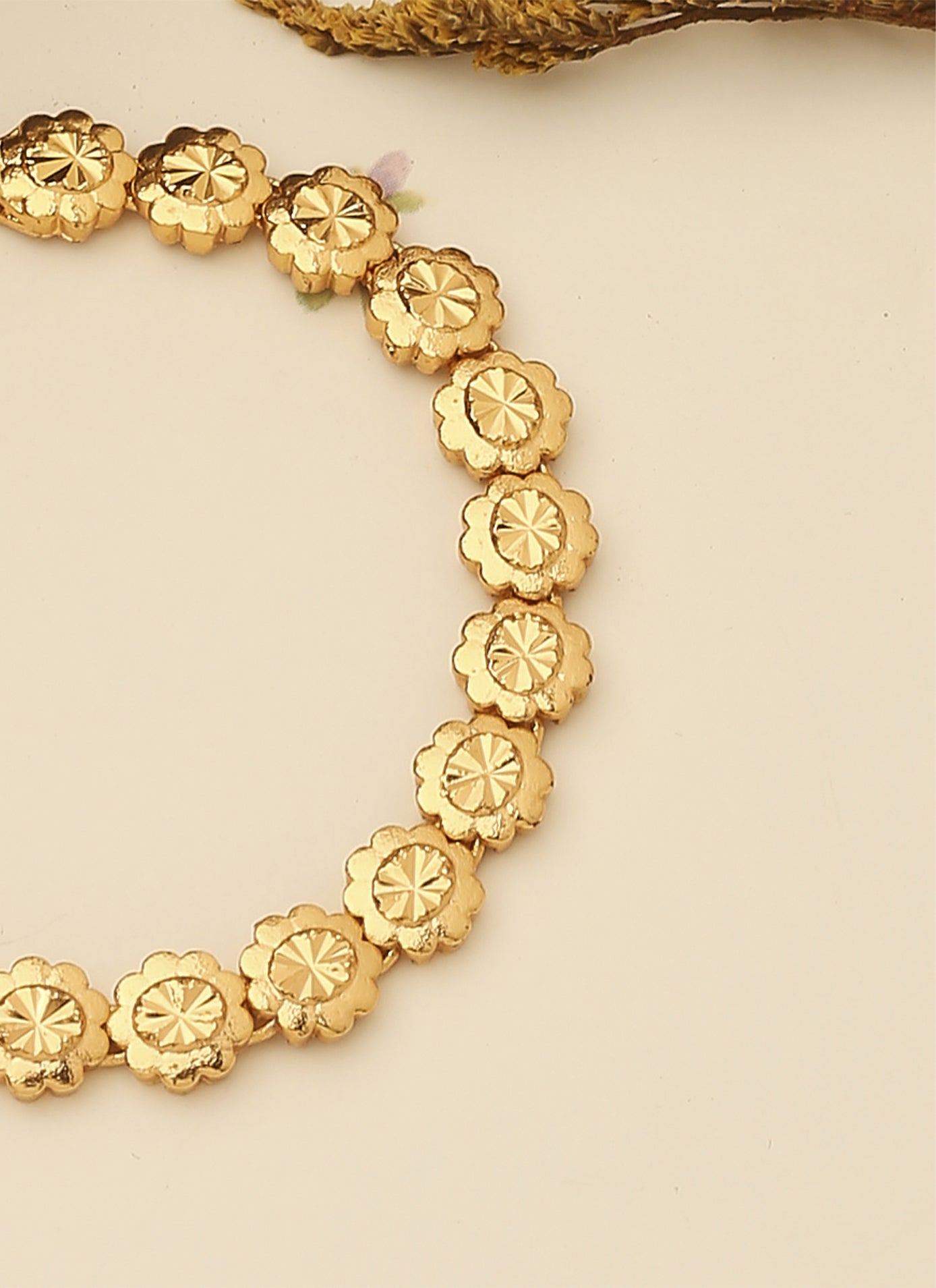 Floral Majesty Gold Plated Bracelet