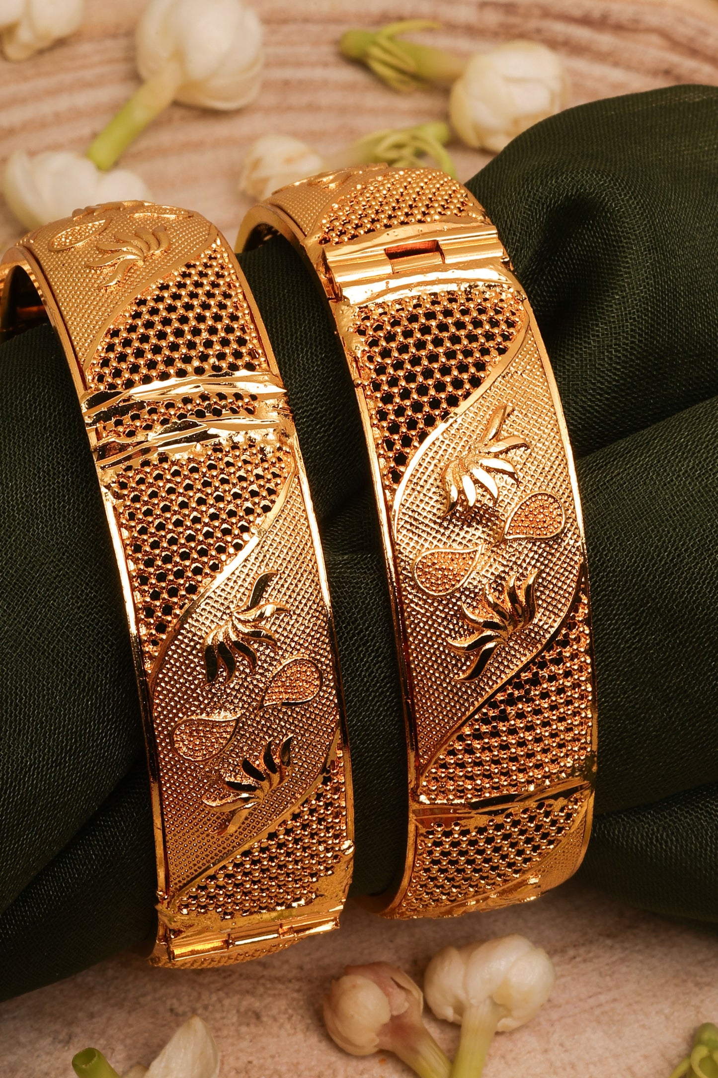 Traditional Gold-Plated Alloy Bangles Set
