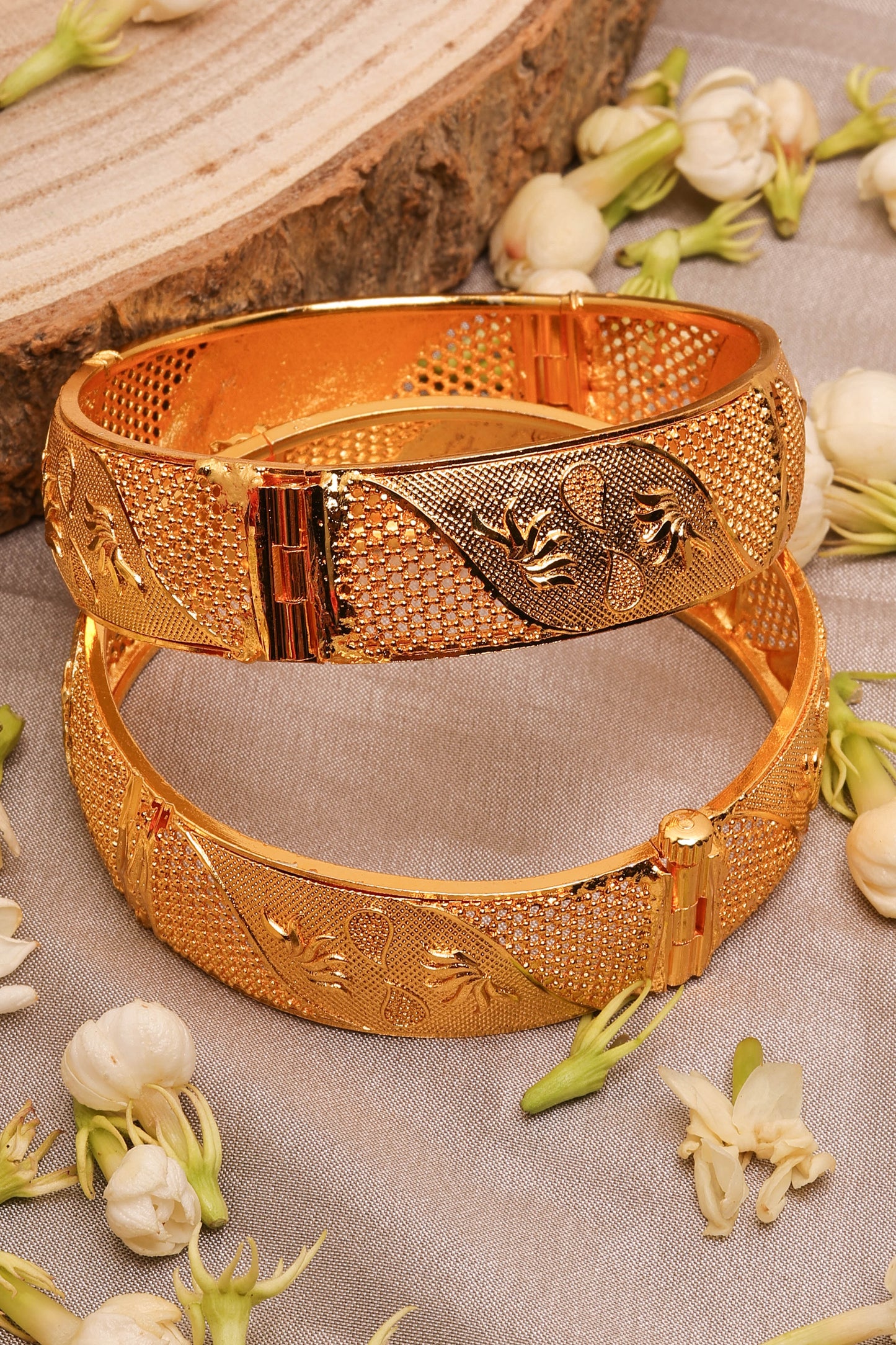 Traditional Gold-Plated Alloy Bangles Set