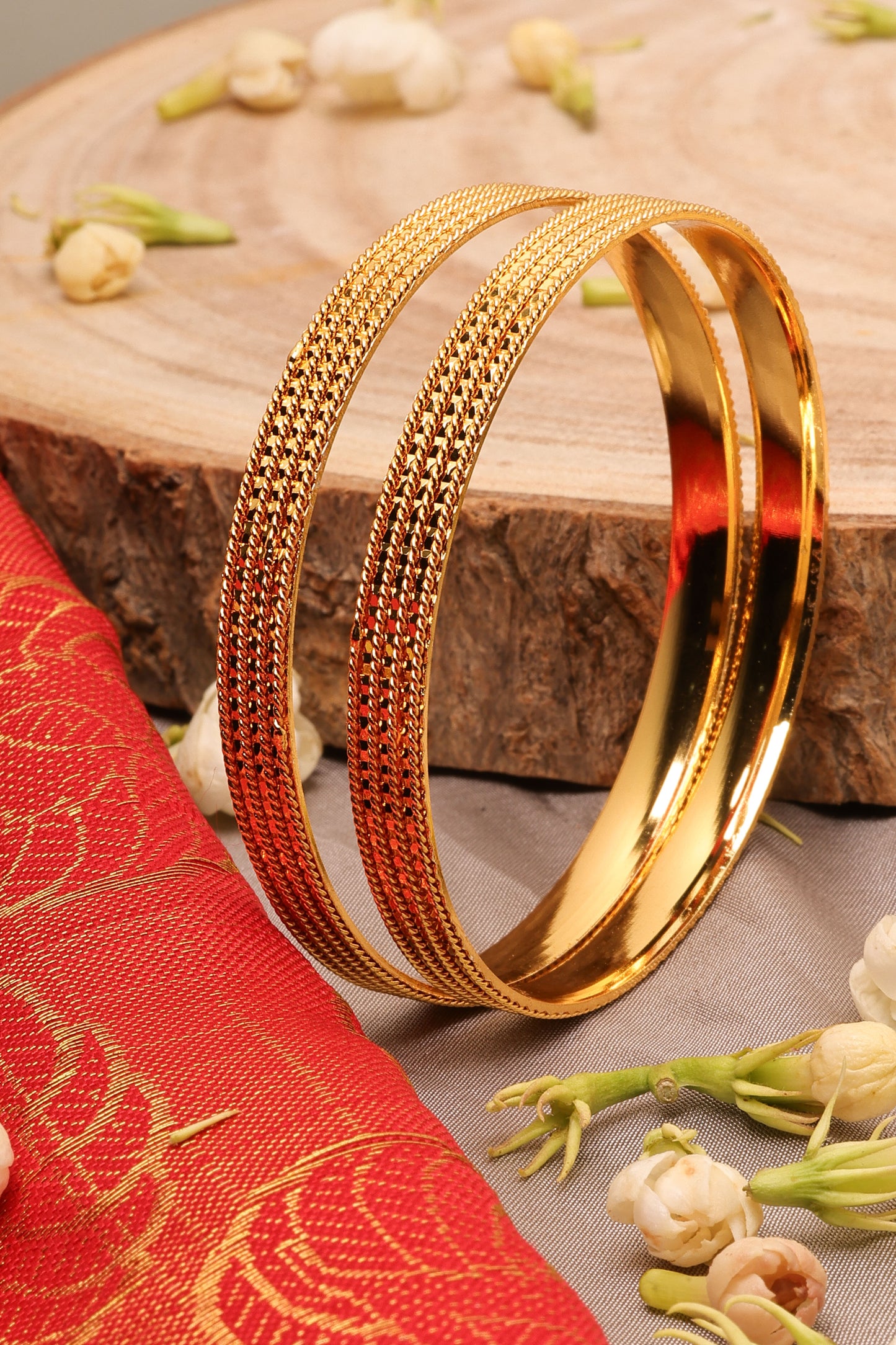 Exquisite Gold Bangles Set