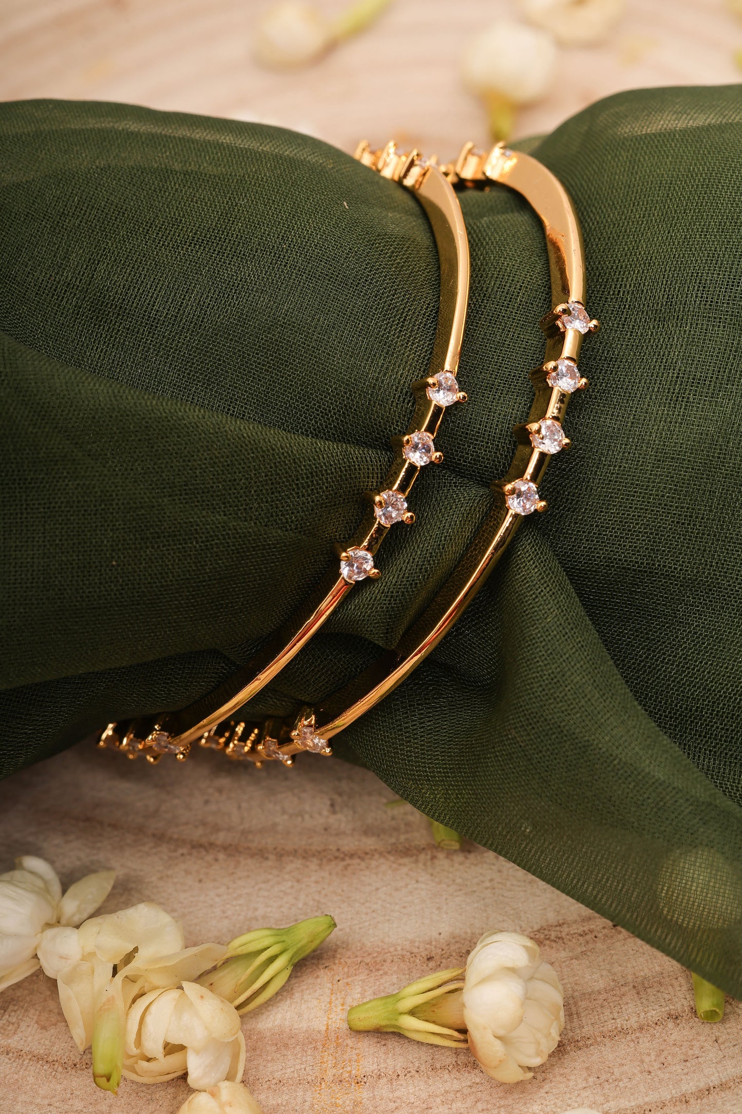 Bangles Set with Pearl Stone Embellishments