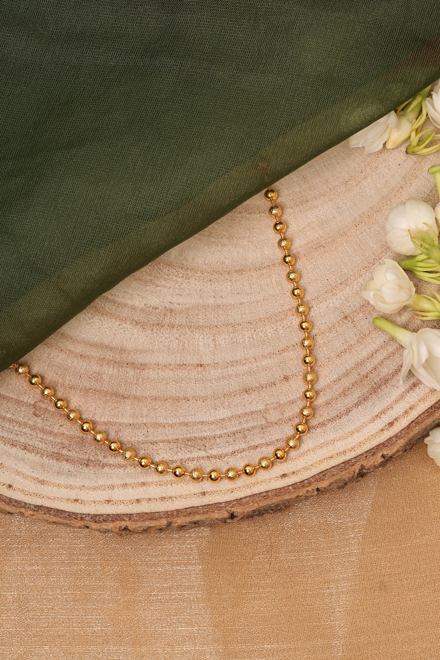 Gold Plated Necklace with Beads