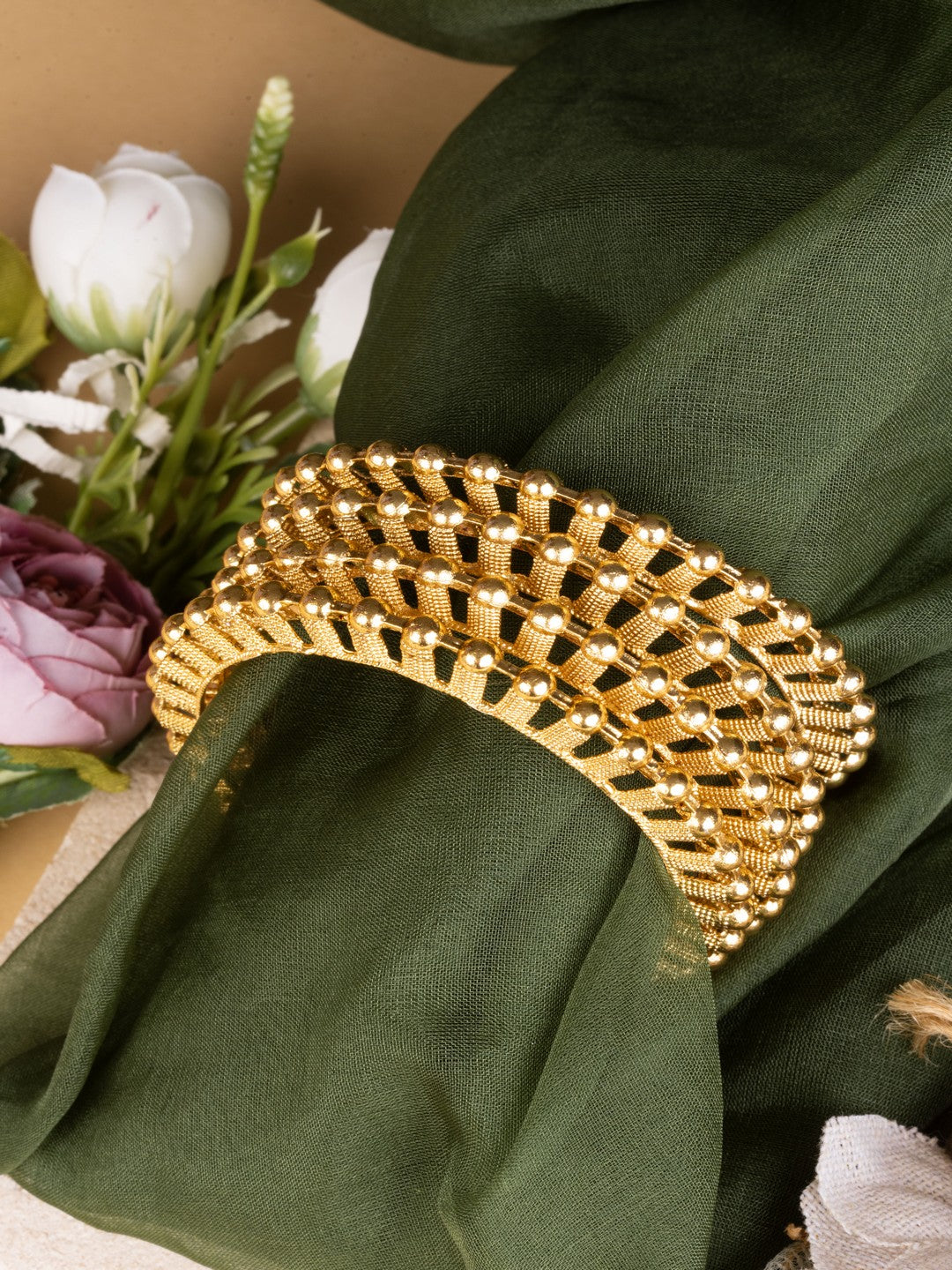 Traditional South Indian Gold Plated-Plated Bangles Set