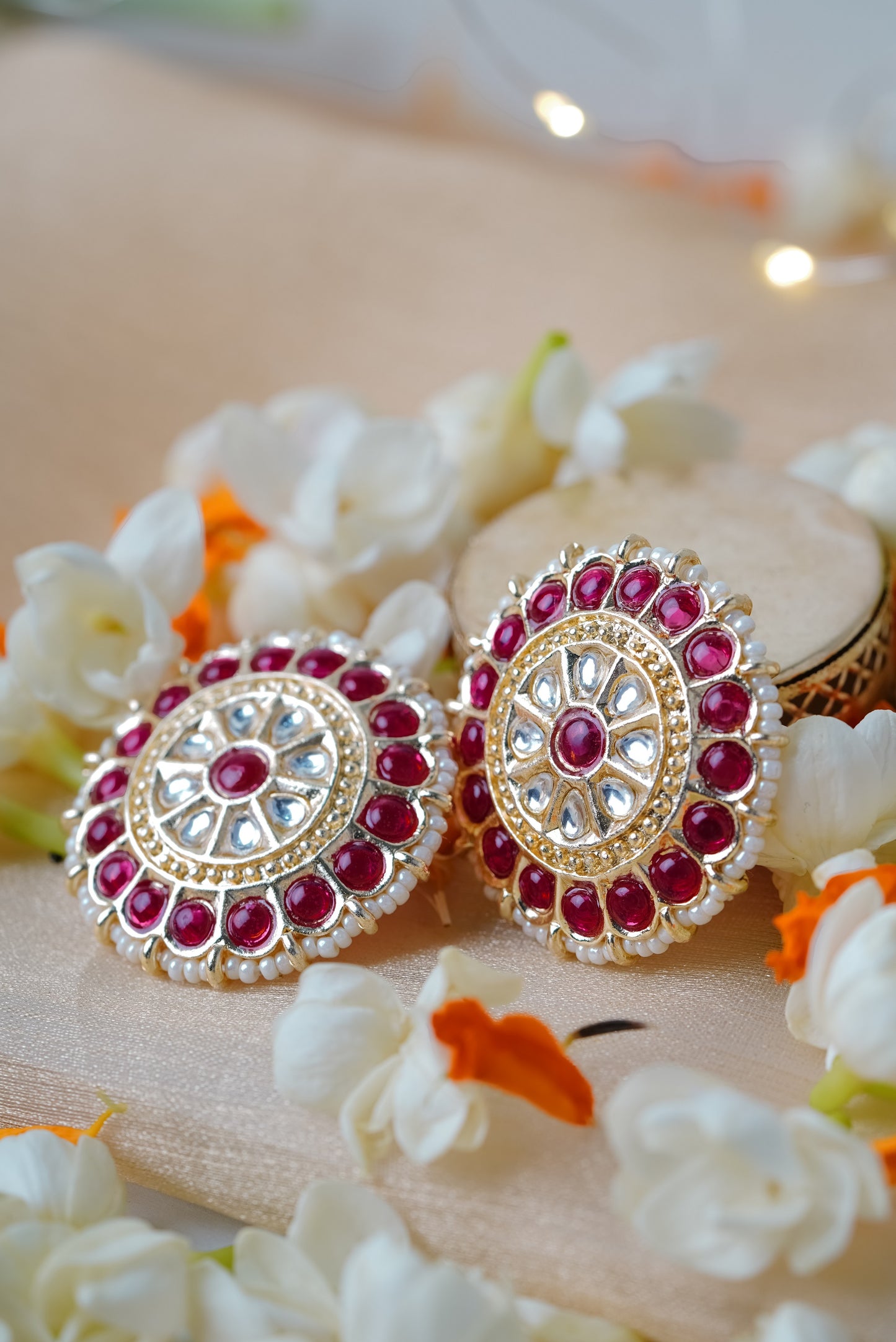 Traditional Gold Plated Stud Earrings
