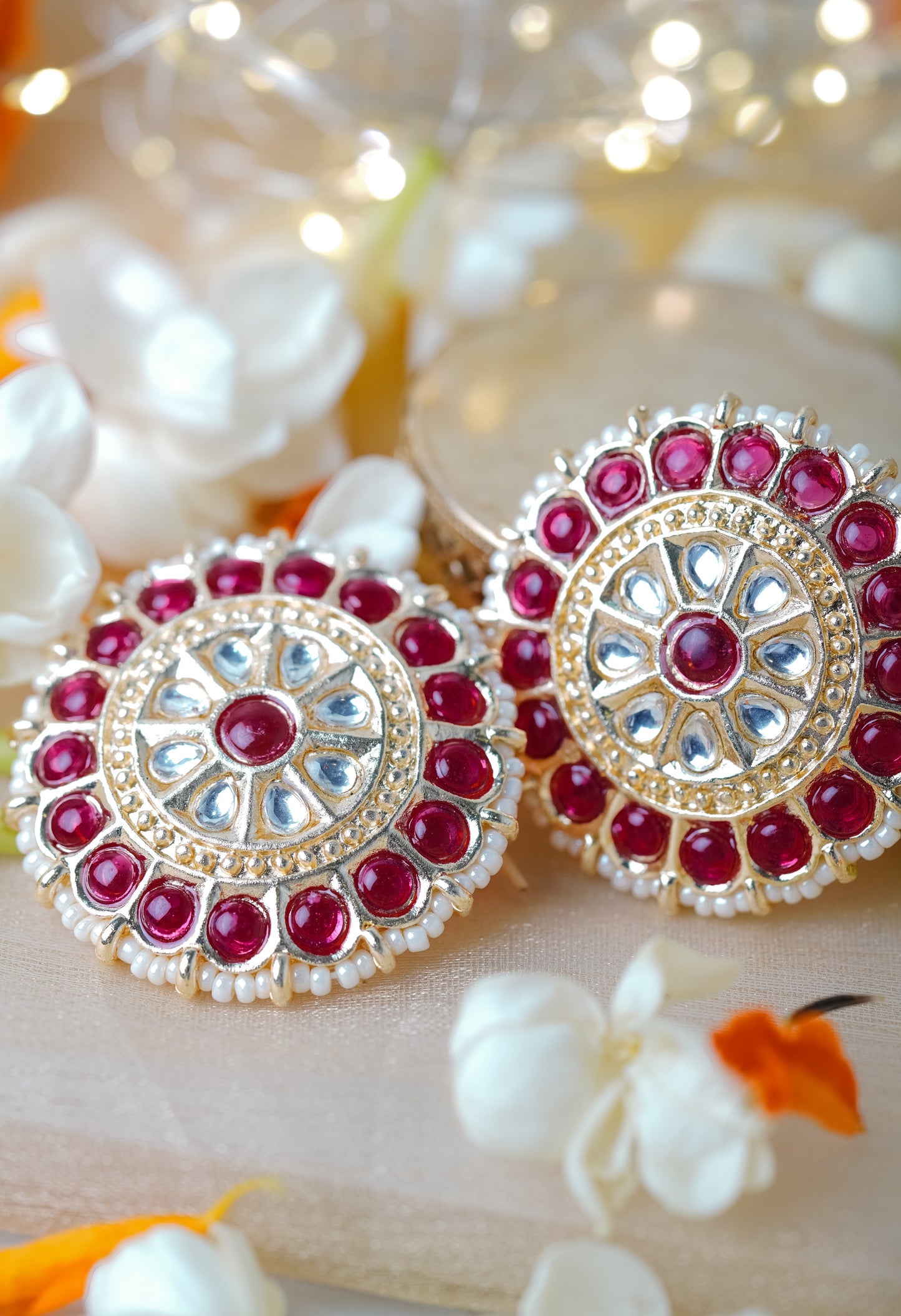 Traditional Gold Plated Stud Earrings