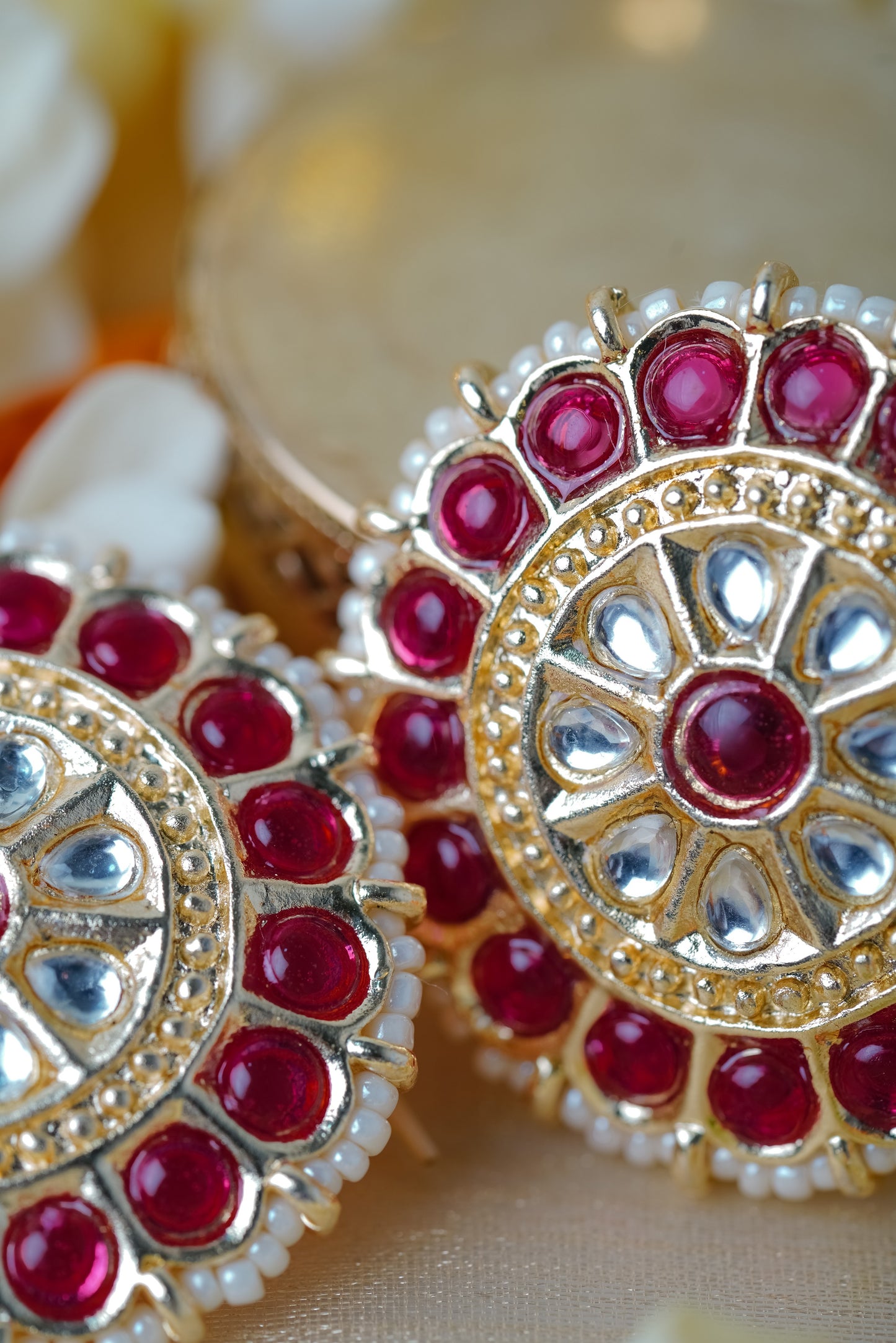 Traditional Gold Plated Stud Earrings