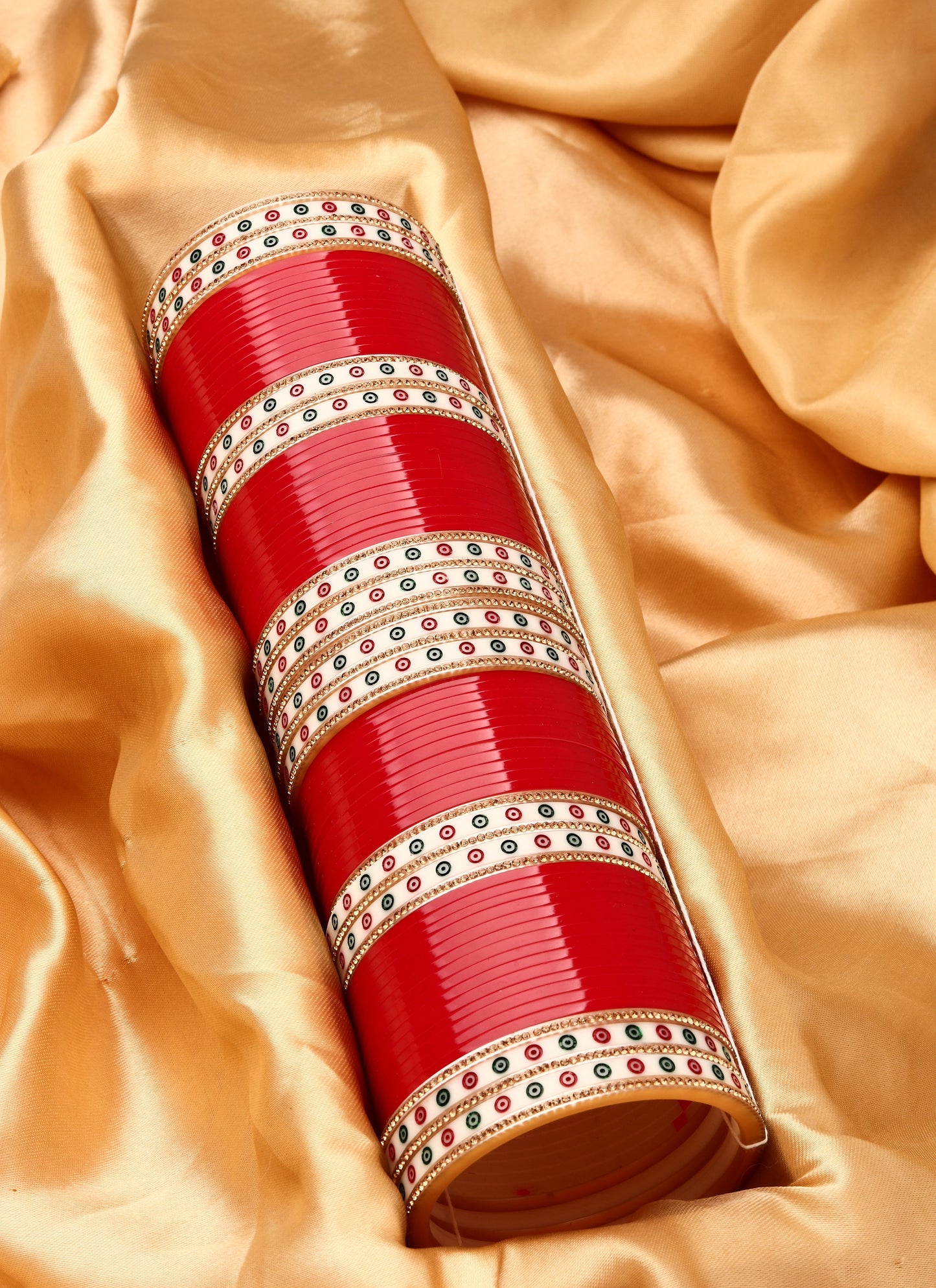 Women Set of 48 Maroon & Gold-Plated Bridal Chuda Bangles
