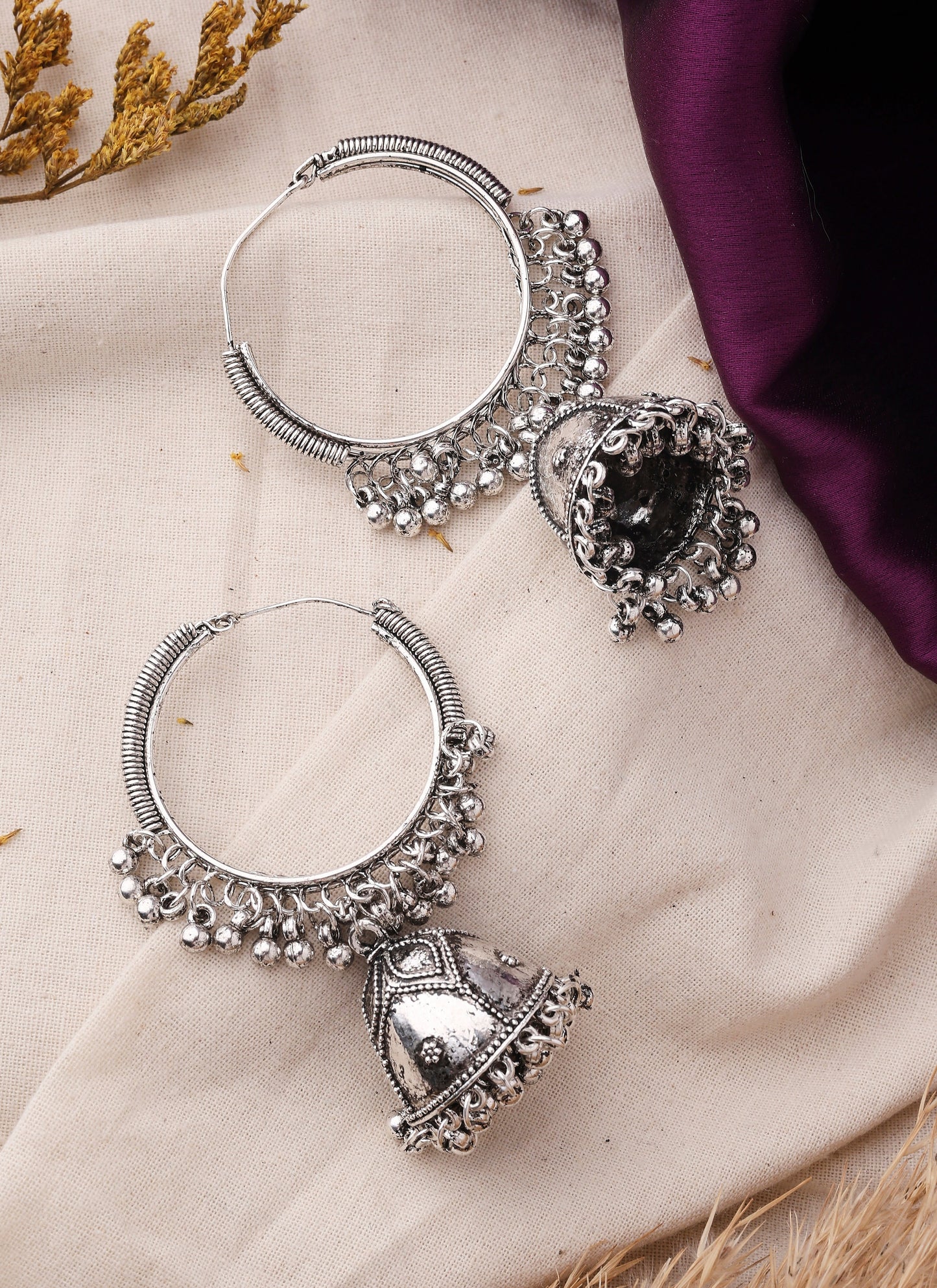 Silver Alloy Earrings