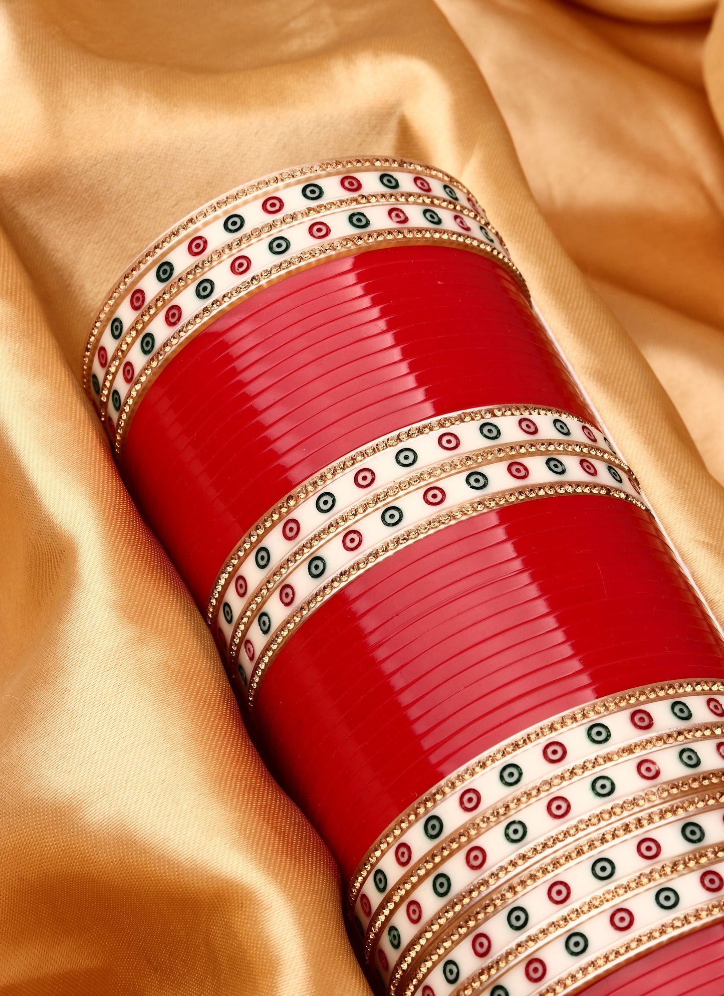 Women Set of 48 Maroon & Gold-Plated Bridal Chuda Bangles