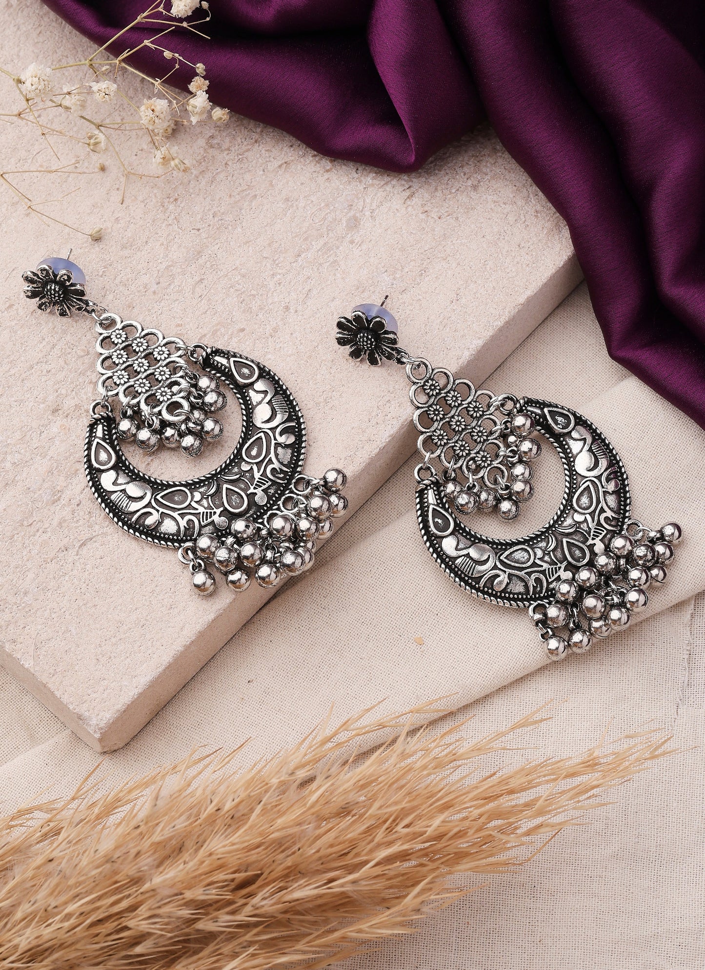 Oxidized Earrings with Ghungroo for Navratri