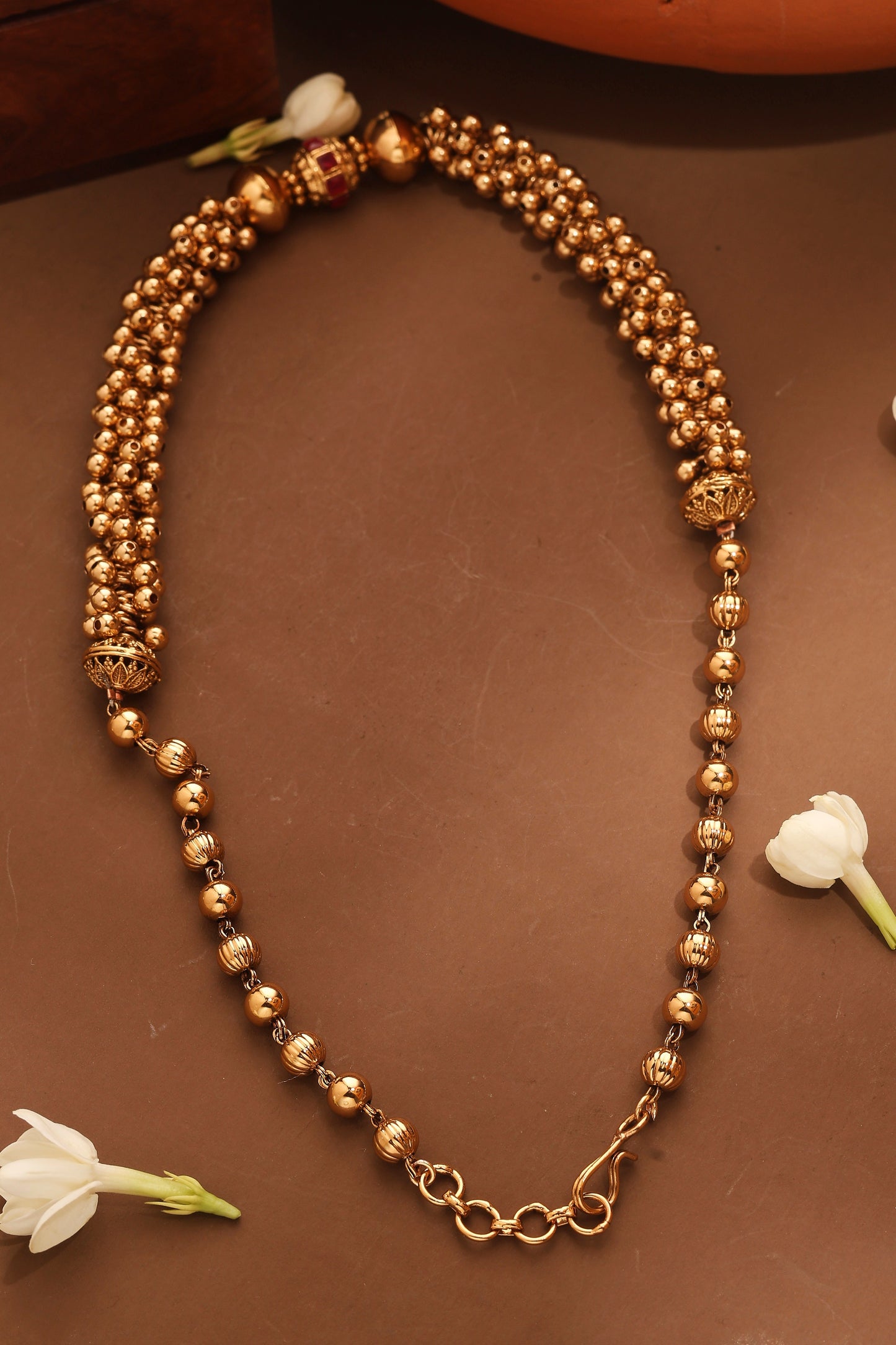 Gold Plated Ball Chain Necklace Set