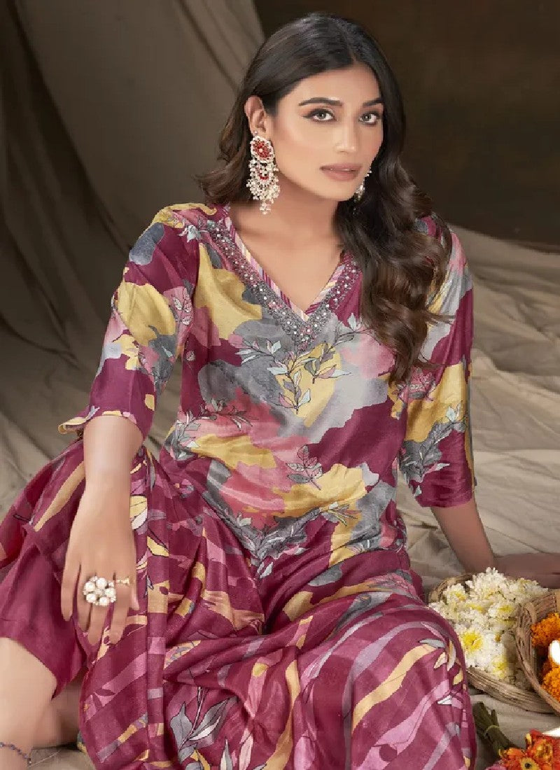 Multicolor Cotton Printed Kurta with Pant and Dupatta