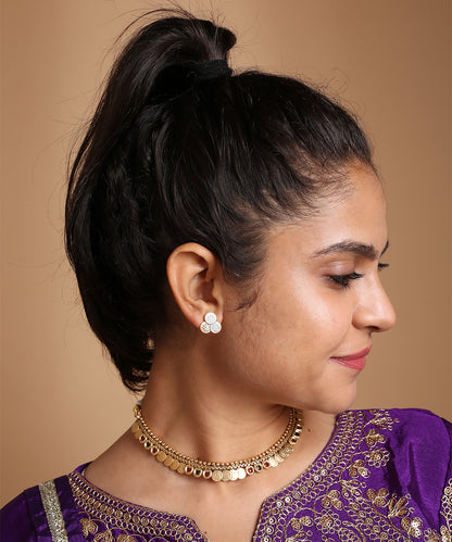 Purple Sequin & Moti Work Silk Blend Salwar Kameez Set