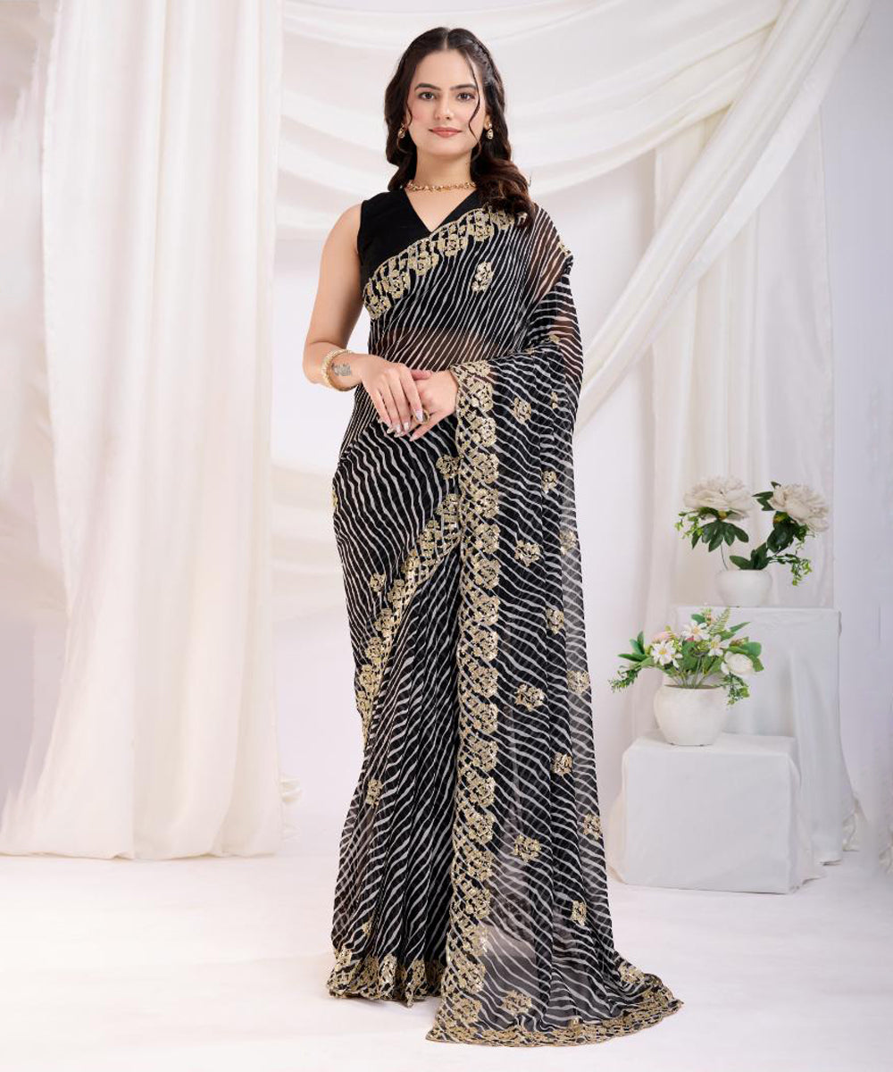 Lehriya Royalty Georgette Saree with Traditional Prints