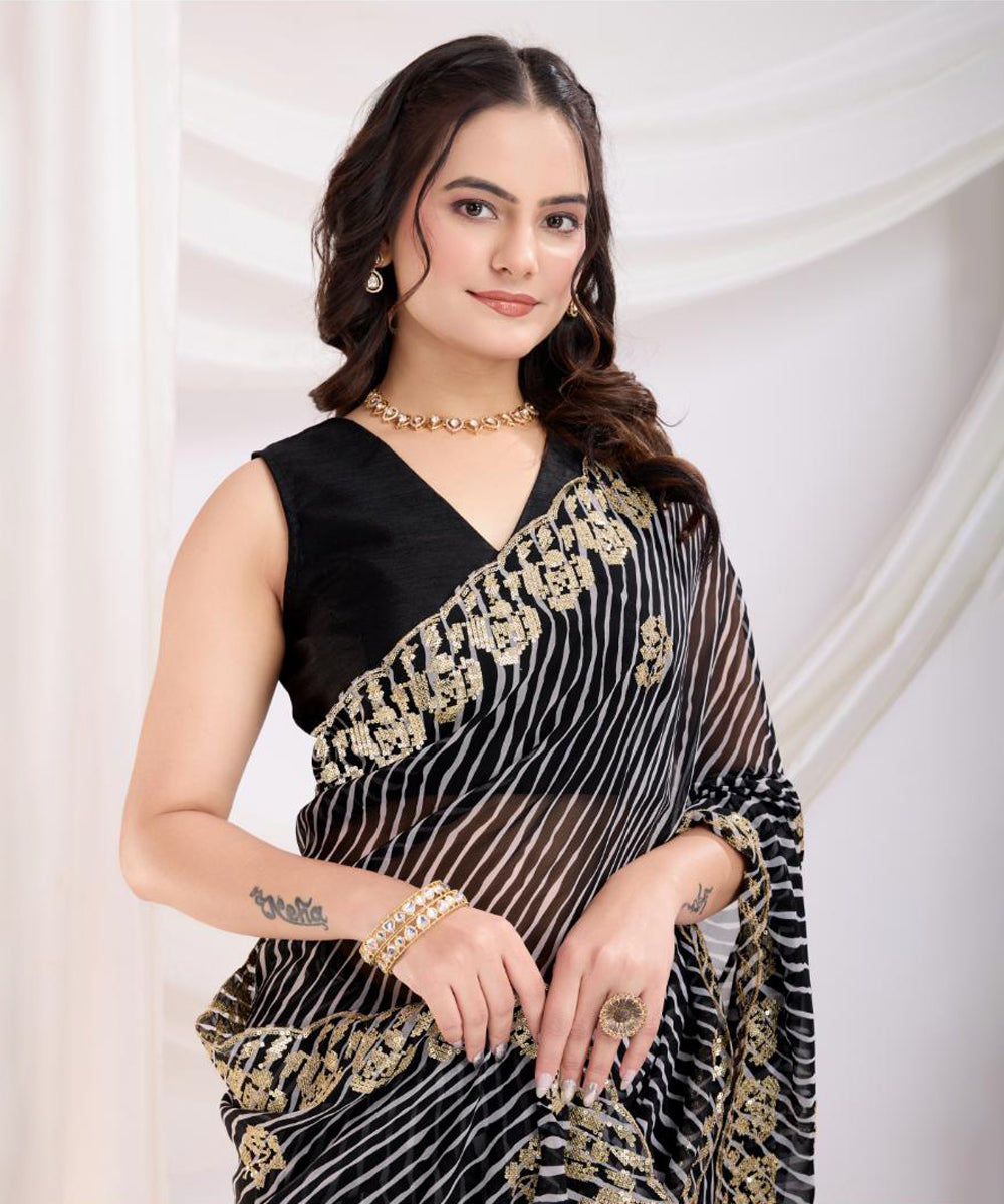 Lehriya Royalty Georgette Saree with Traditional Prints