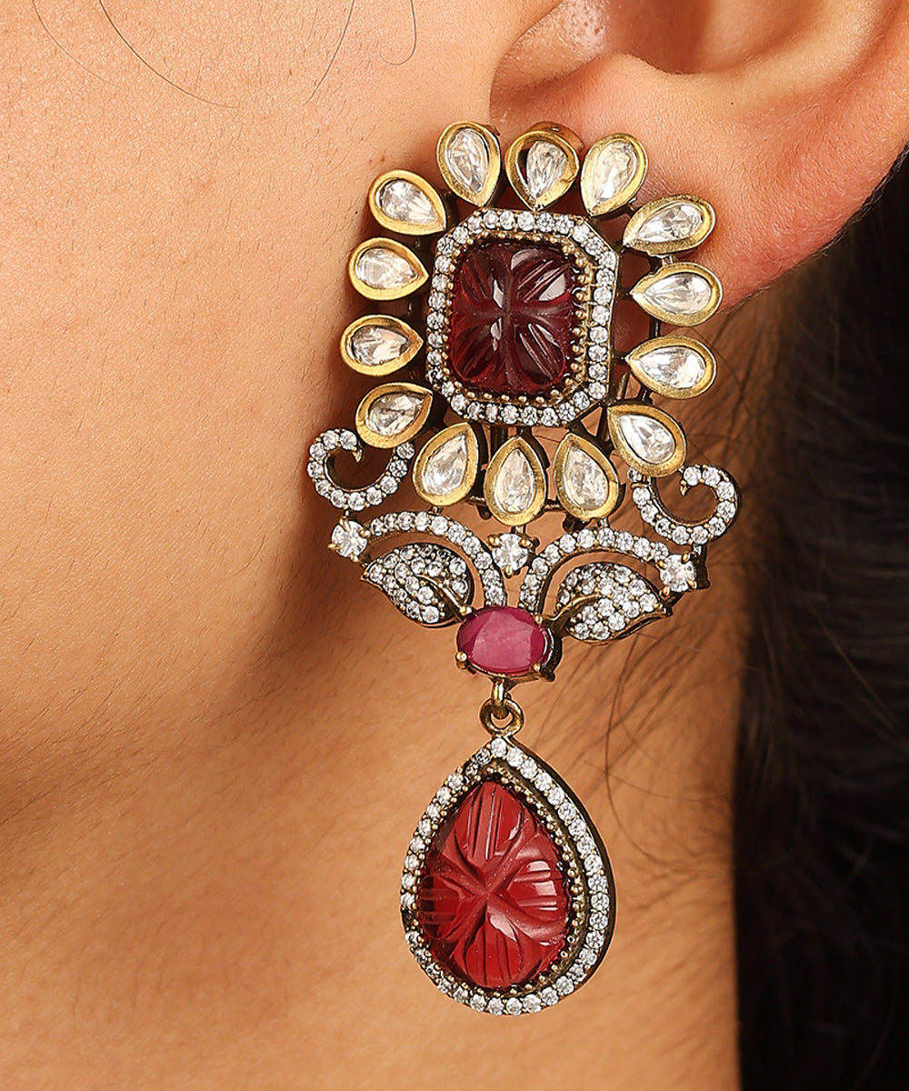 Royal Red Kundan Necklace Set