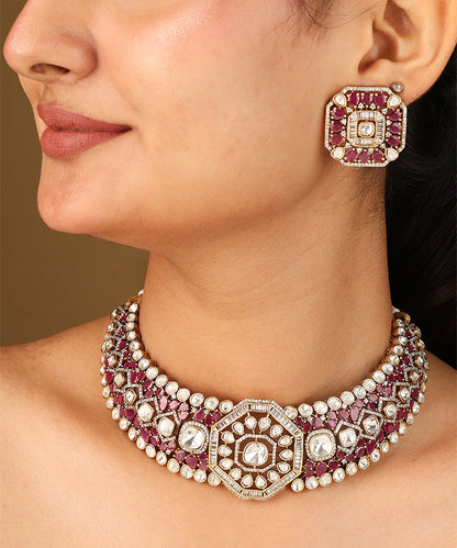 Statement Choker with American Diamond Stones